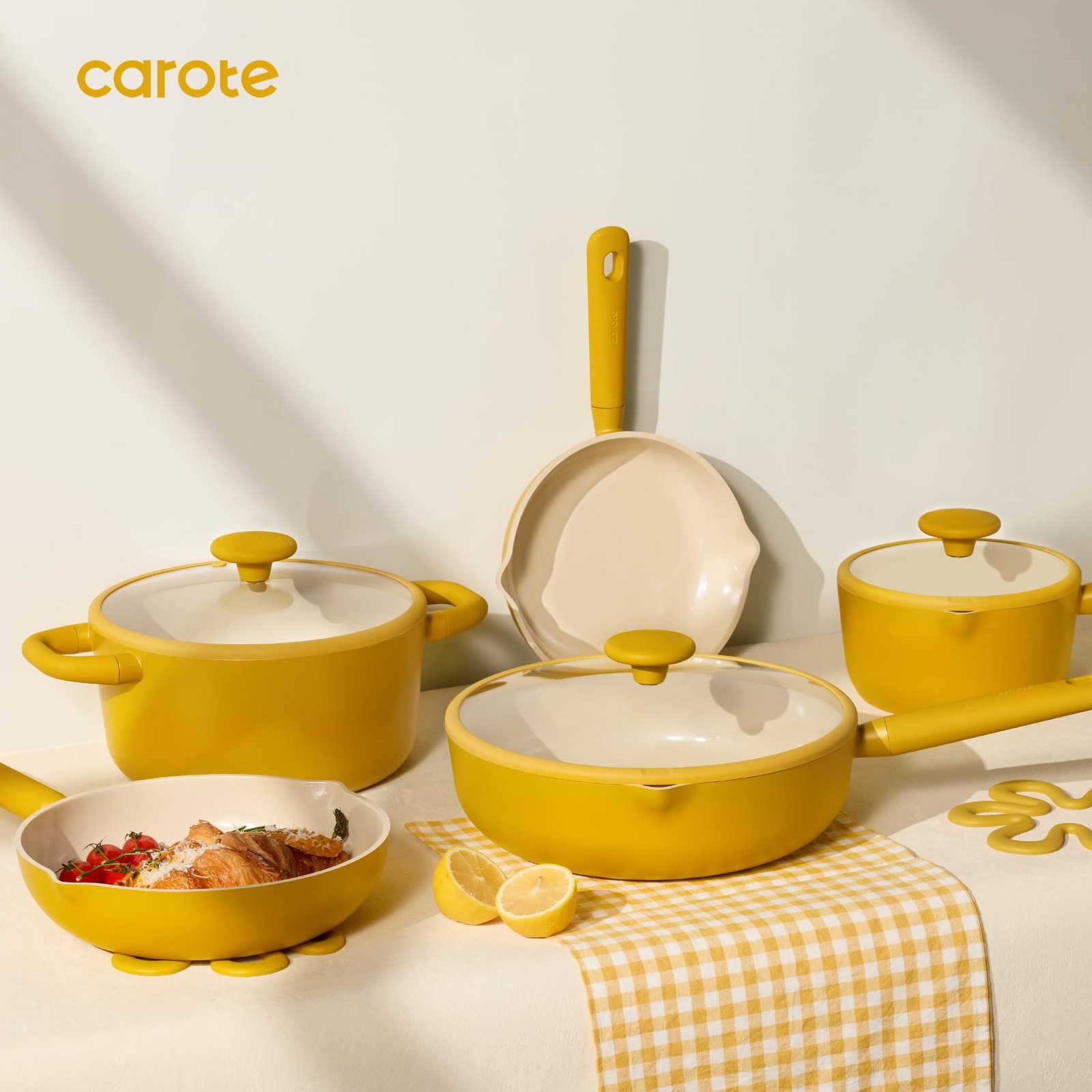 21Pcs Nonstick Ceramic Cookware Set, Healthy Kitchen Cooking Set