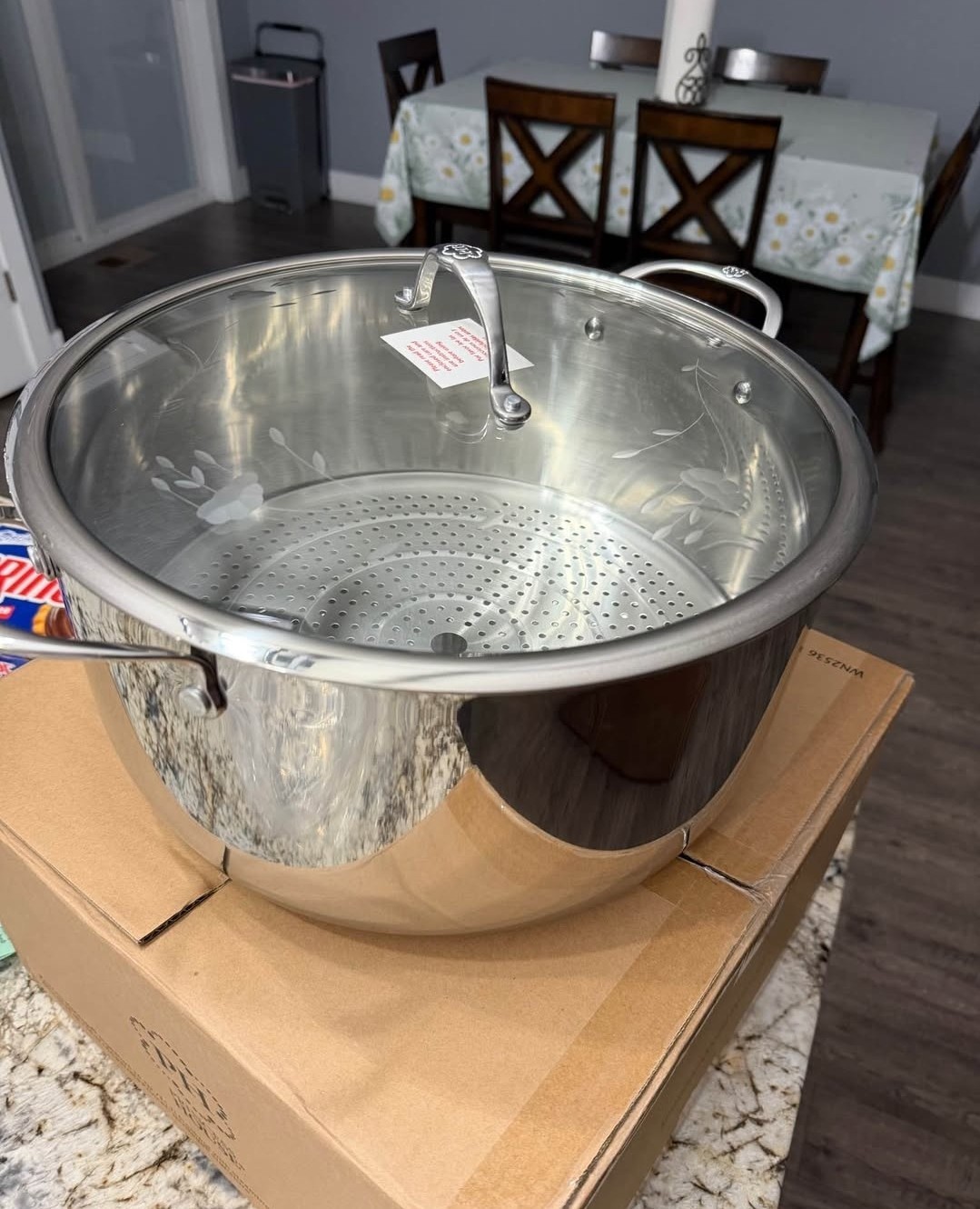 Princess House Heritage Signature 15-Qt Stockpot With Lid & Steam Rack 3681