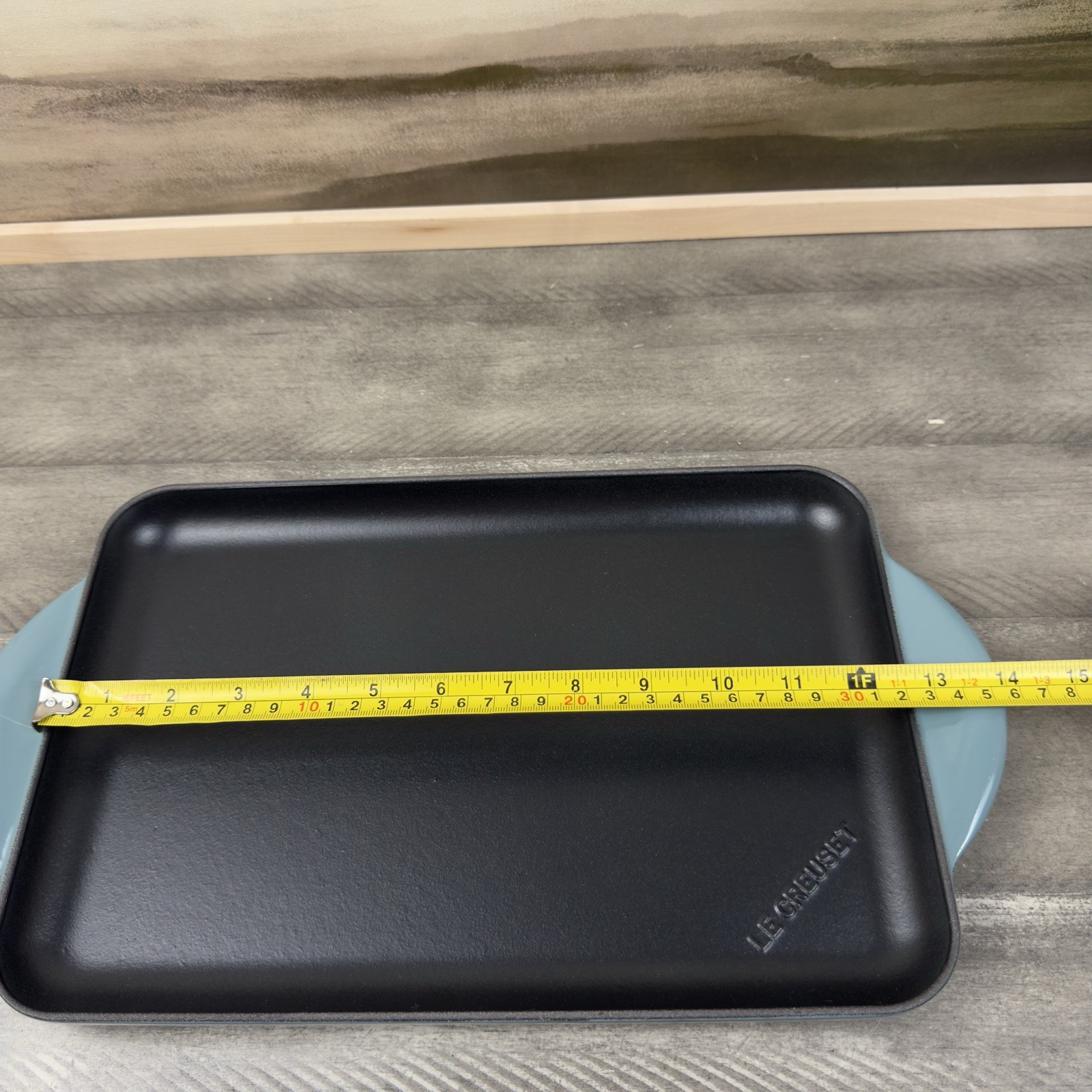 Le Creuset Signature Enameled Cast Iron Skinny Griddle Ocean Scuffed *Read OB