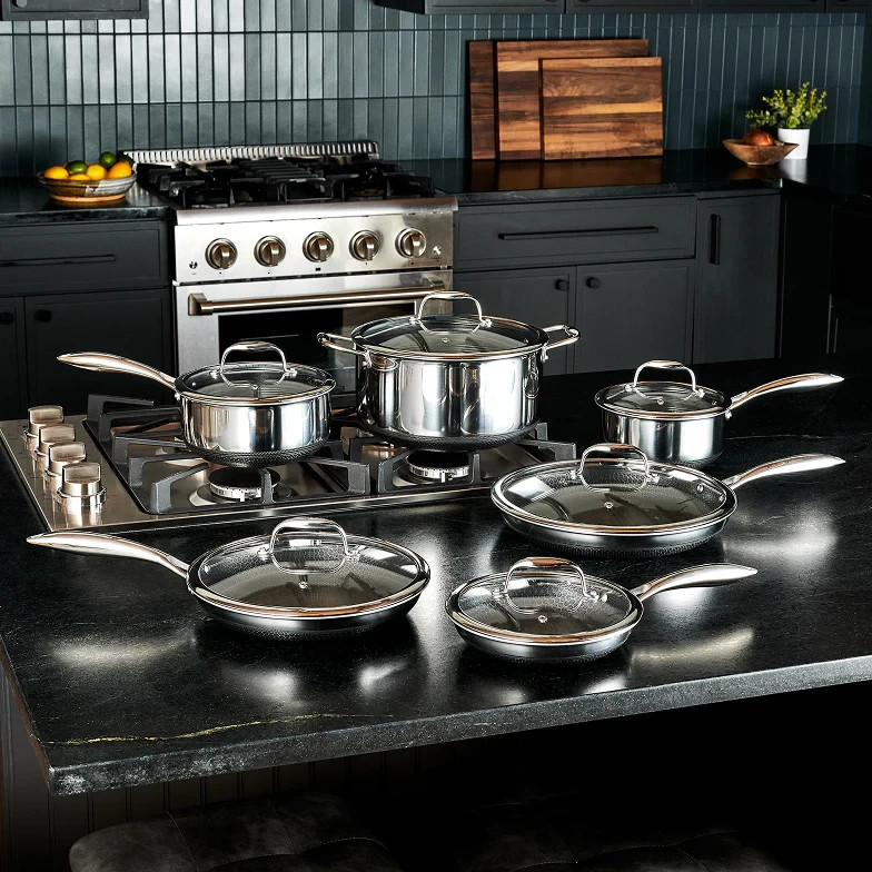 HexClad 12-Piece Hybrid Cookware Set – Premium Professional Pots & Pans One Chip
