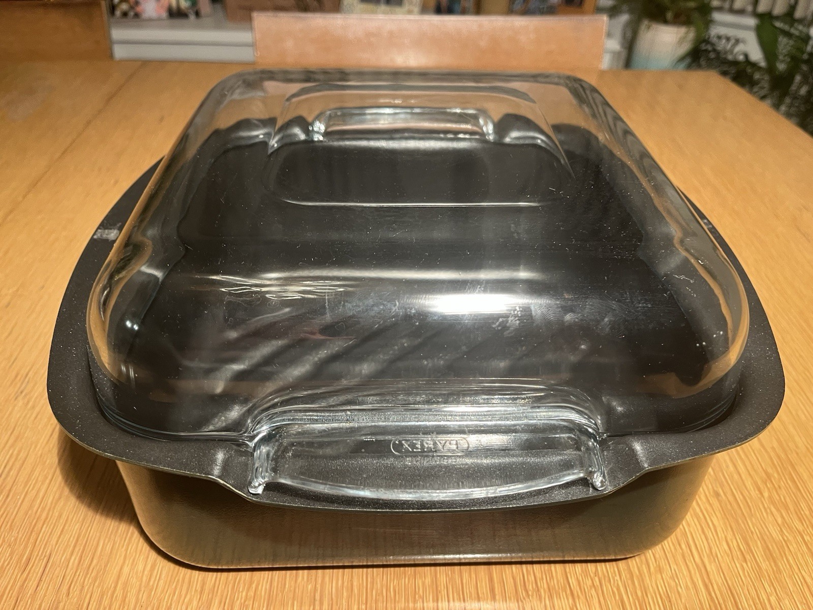 T-FAL 9 3/4” X 9 3/4” Non-stick Roaster Pan With Glass Pyrex Lid Vintage