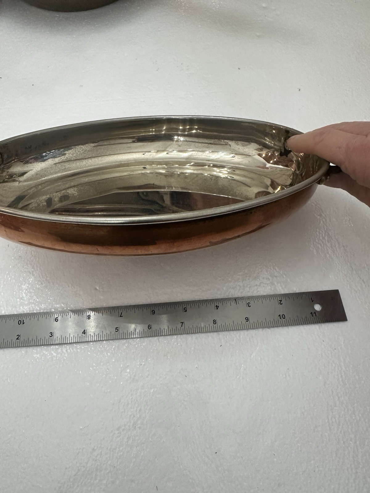 Copper & Stainless Steel Oval Serving Pan Double Handle 12″ x 7″ x 10″