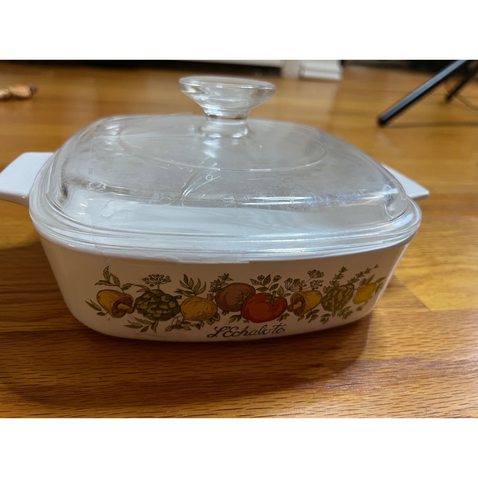 Corning Ware Spice of Life L’Echalote 1 Quart Casserole Dish A-1-B Glass Lid