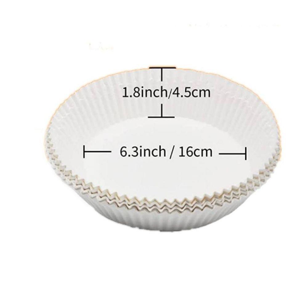 Air Fryer NonStick Disposable Paper Liners 150pc 6.3 in Round White