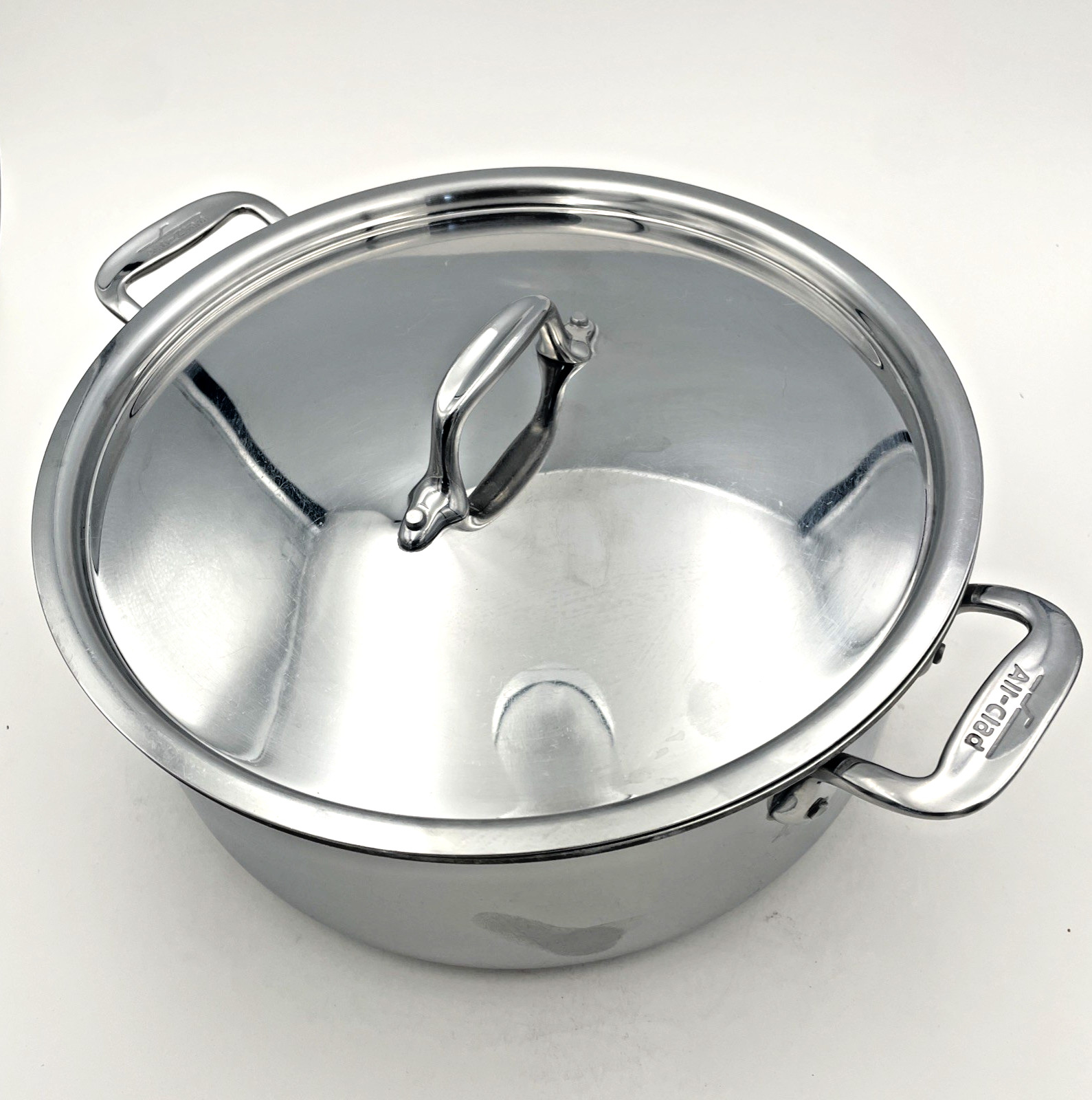 All Clad D3 polished Stainless Steel 5 Quart Stock Pot with Lid Excellent 11×4.5