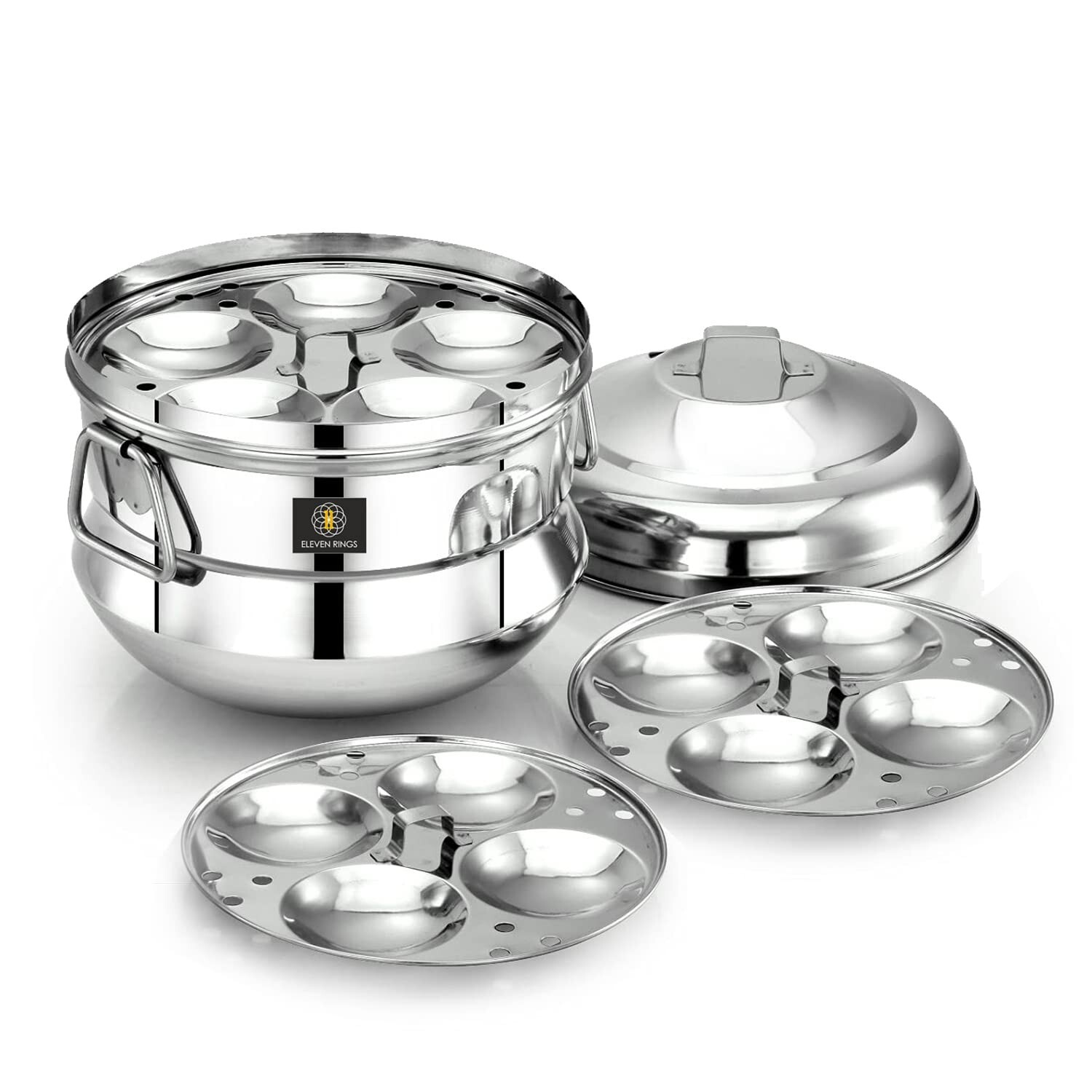 Stainless Steel Idli Cooker/Idli Maker 3 Plates Makes 13 Idlis at a Time Modern