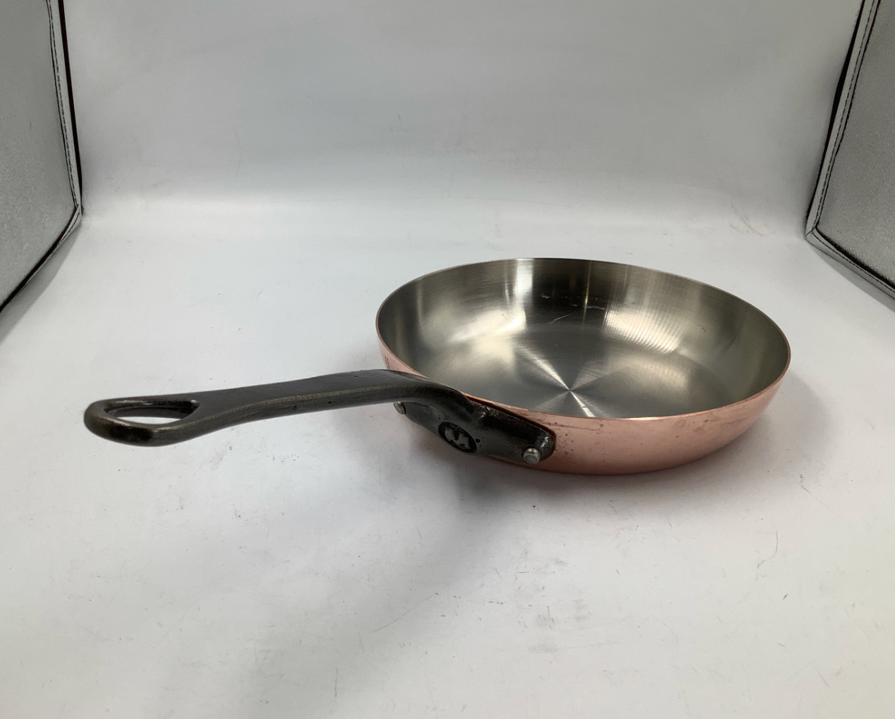 Mauviel M’Heritage M150CI Polished Copper & Stainless Steel Frying Pan, 8.2 In