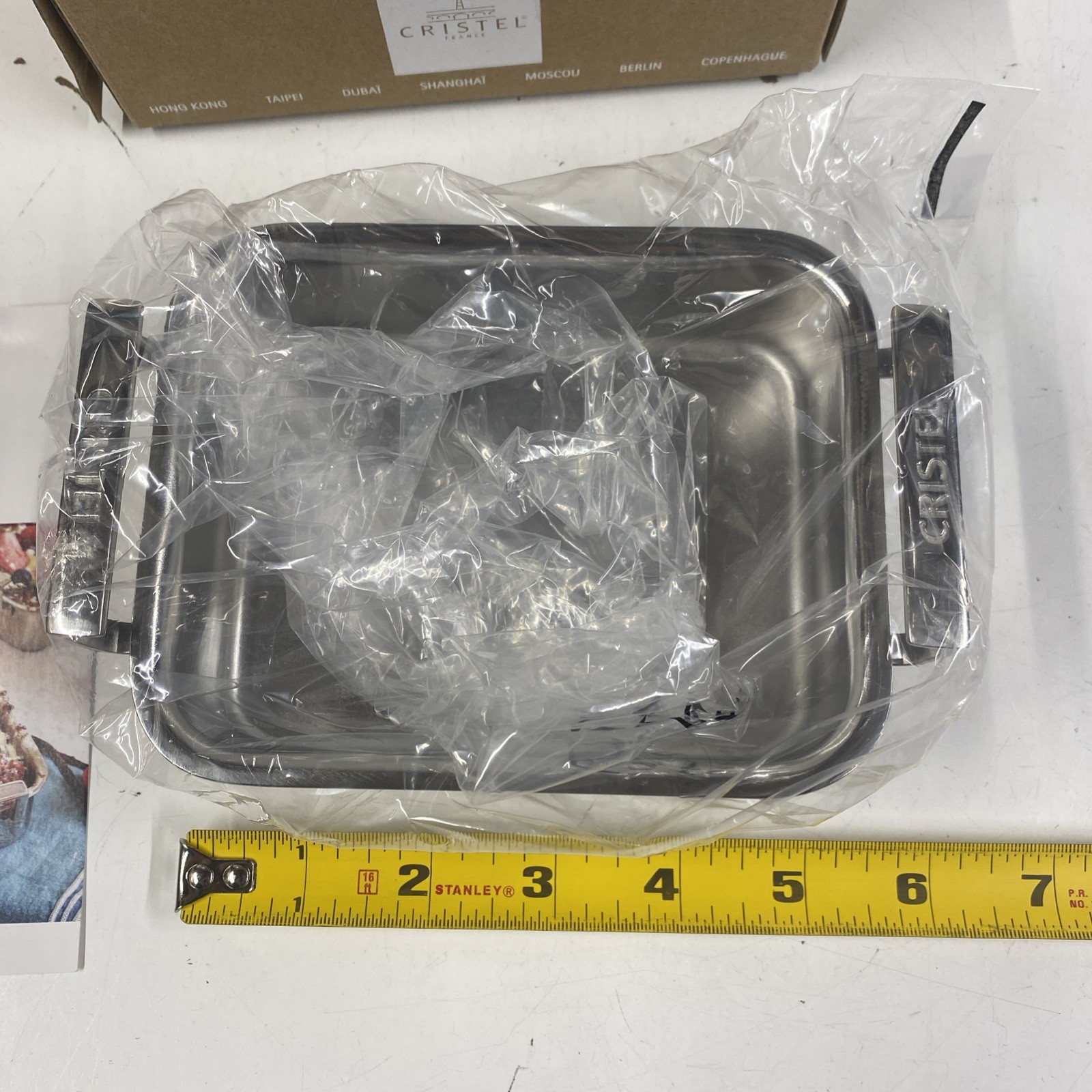 CRISTEL 18/10 Stainless Steel Mini Roasting Pan 3-Ply Roaster 3.9” 10×12 cm NIB