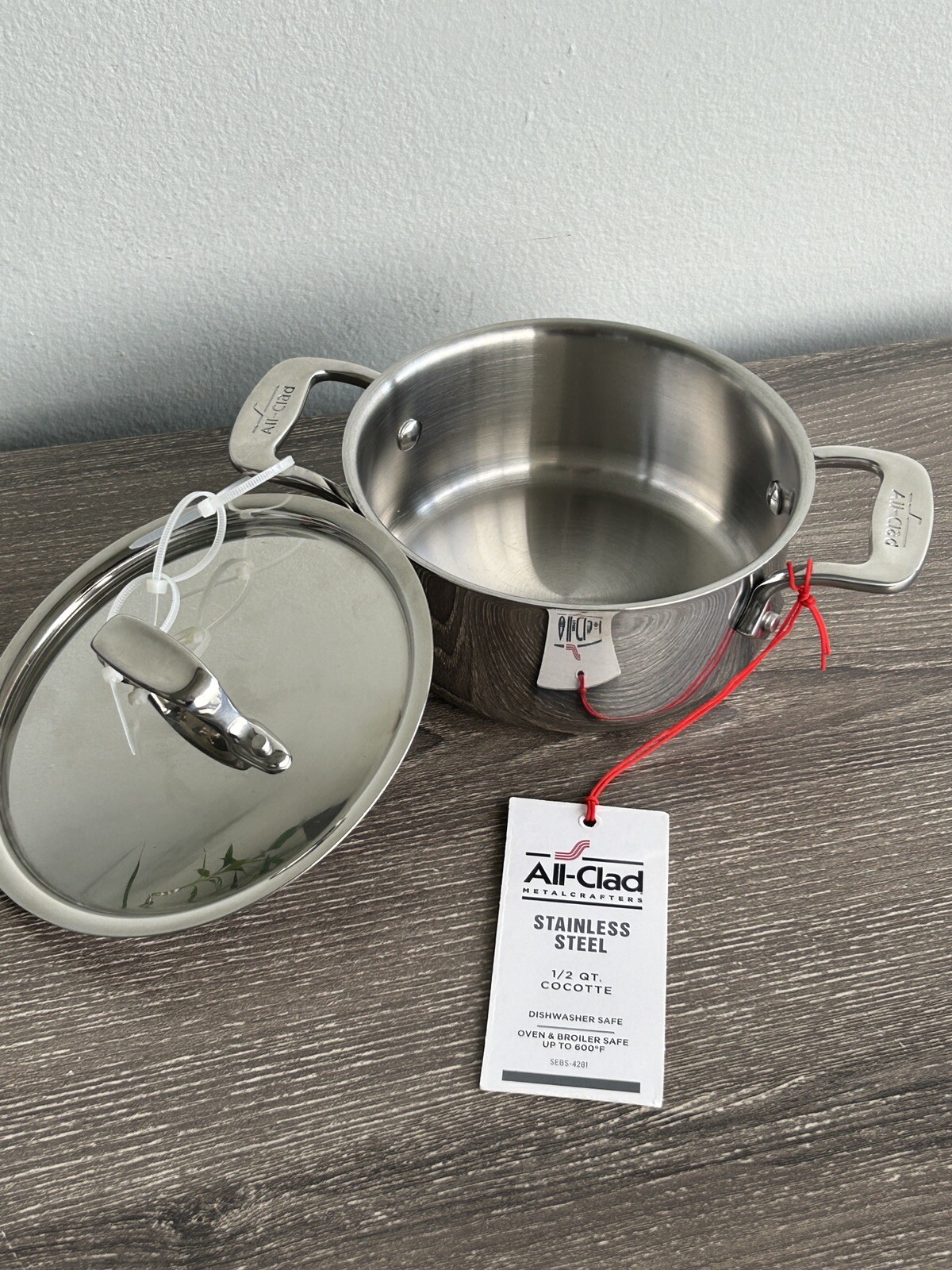 All-Clad Stainless Steel 1/2 Quart Cocotte Mini Pot with Lid