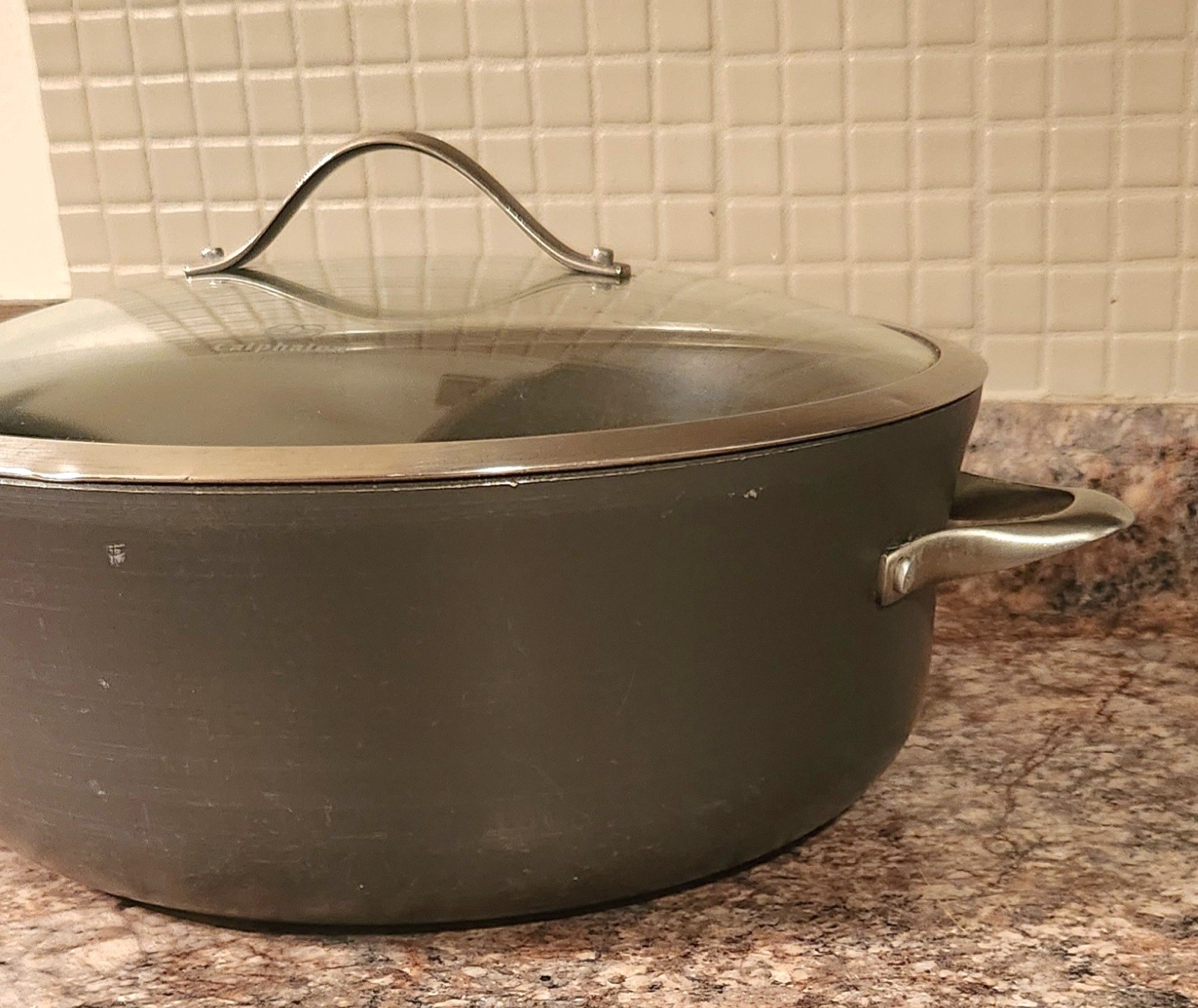 Calphalon 8.5 Qt Hard Anodized Dutch Oven Stock Pot w/ Glass Lid 8788 1/2