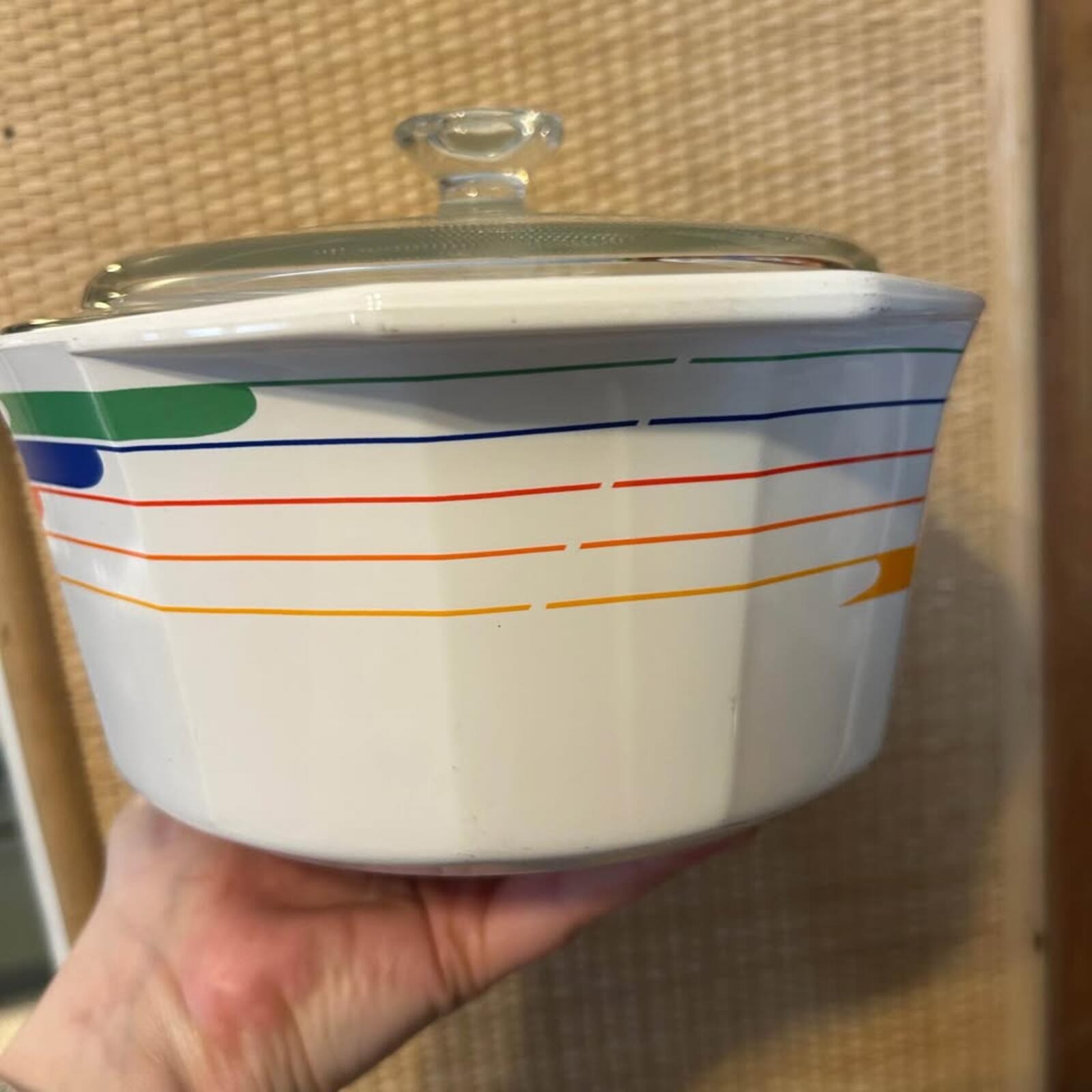 Fire and Ice Mikasa Rainbow Casserole Dish with lid Studio Nova Hi Fi VTG 70s/80