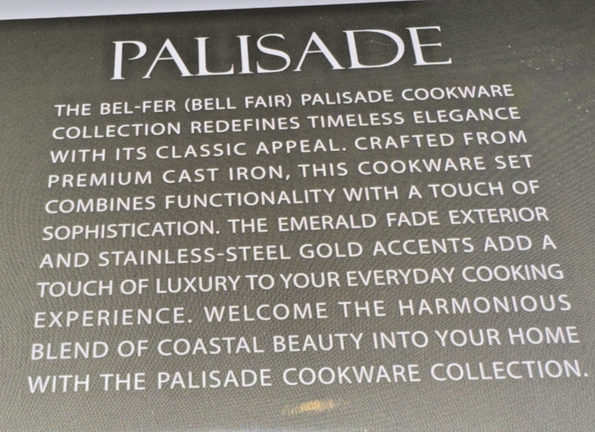Premium Cookware Bel-Fer Palisade 1.75 Qt Cast Iron Sauce Pot w/Lid Emerald New