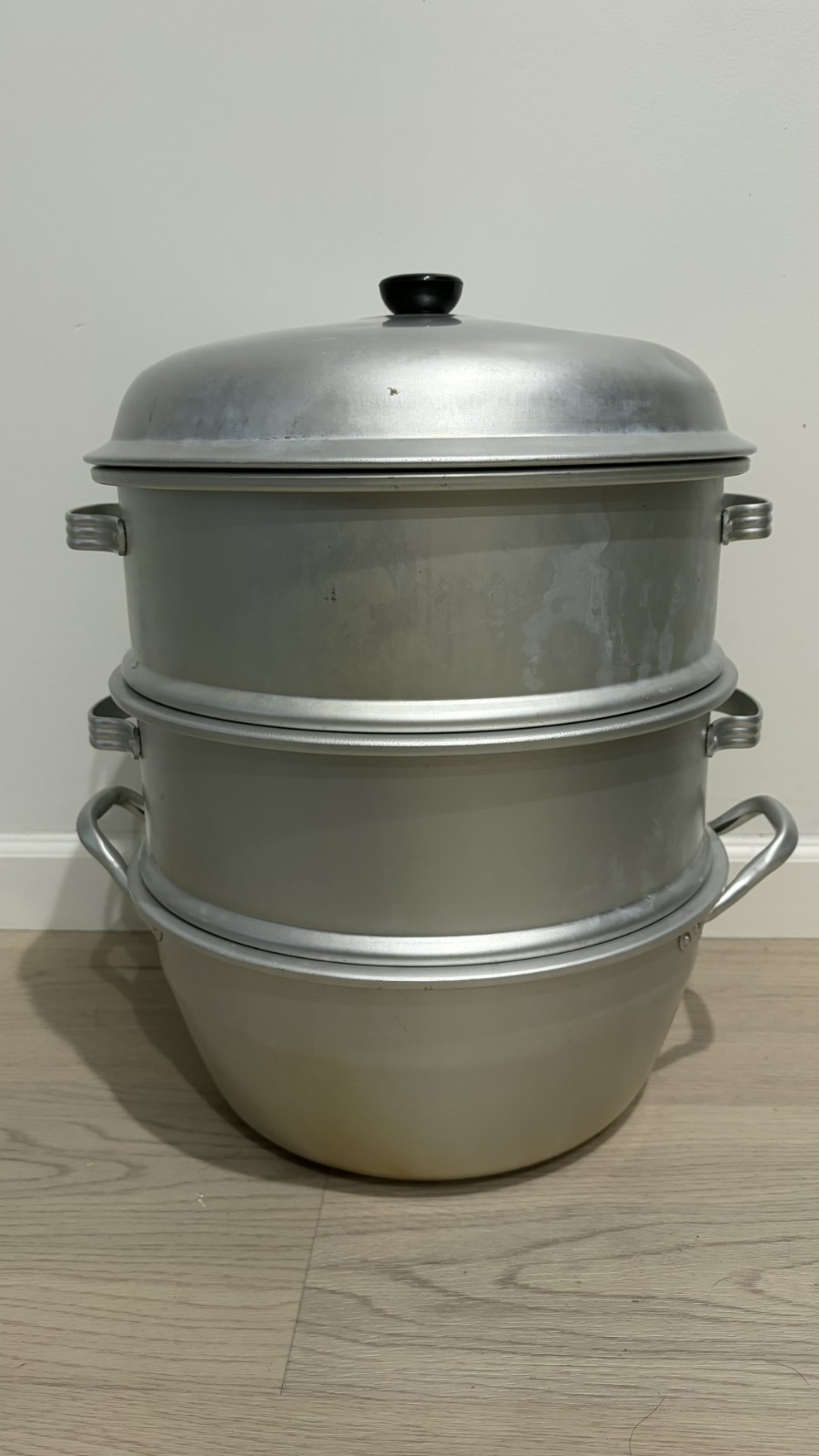 14-inch Aluminum Steamer Set Three-Tiered (Commercial Sized)