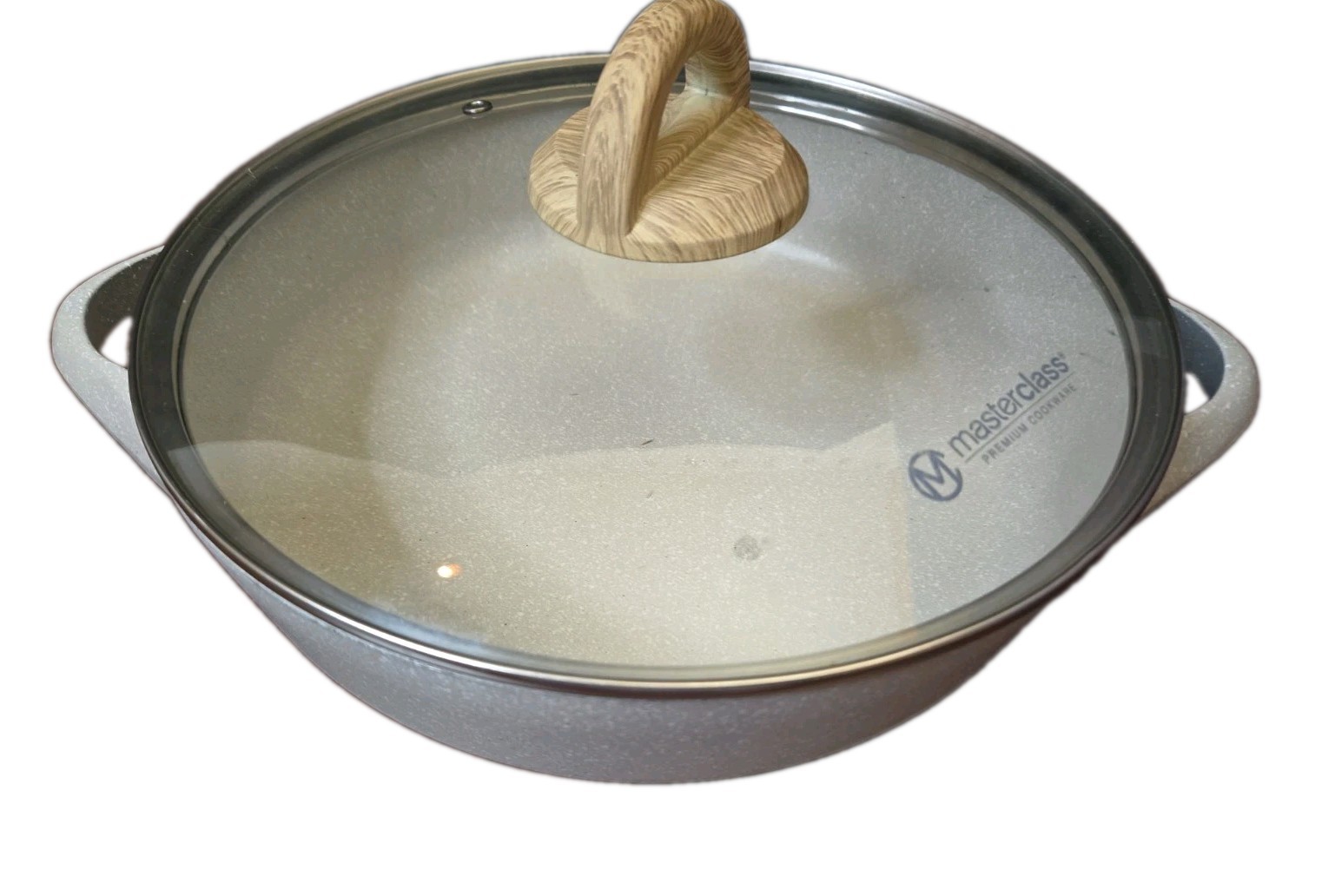 Masterclass Casserole Pot 11” With Glass Vented Lid, Premium Pan Cookware Ivory