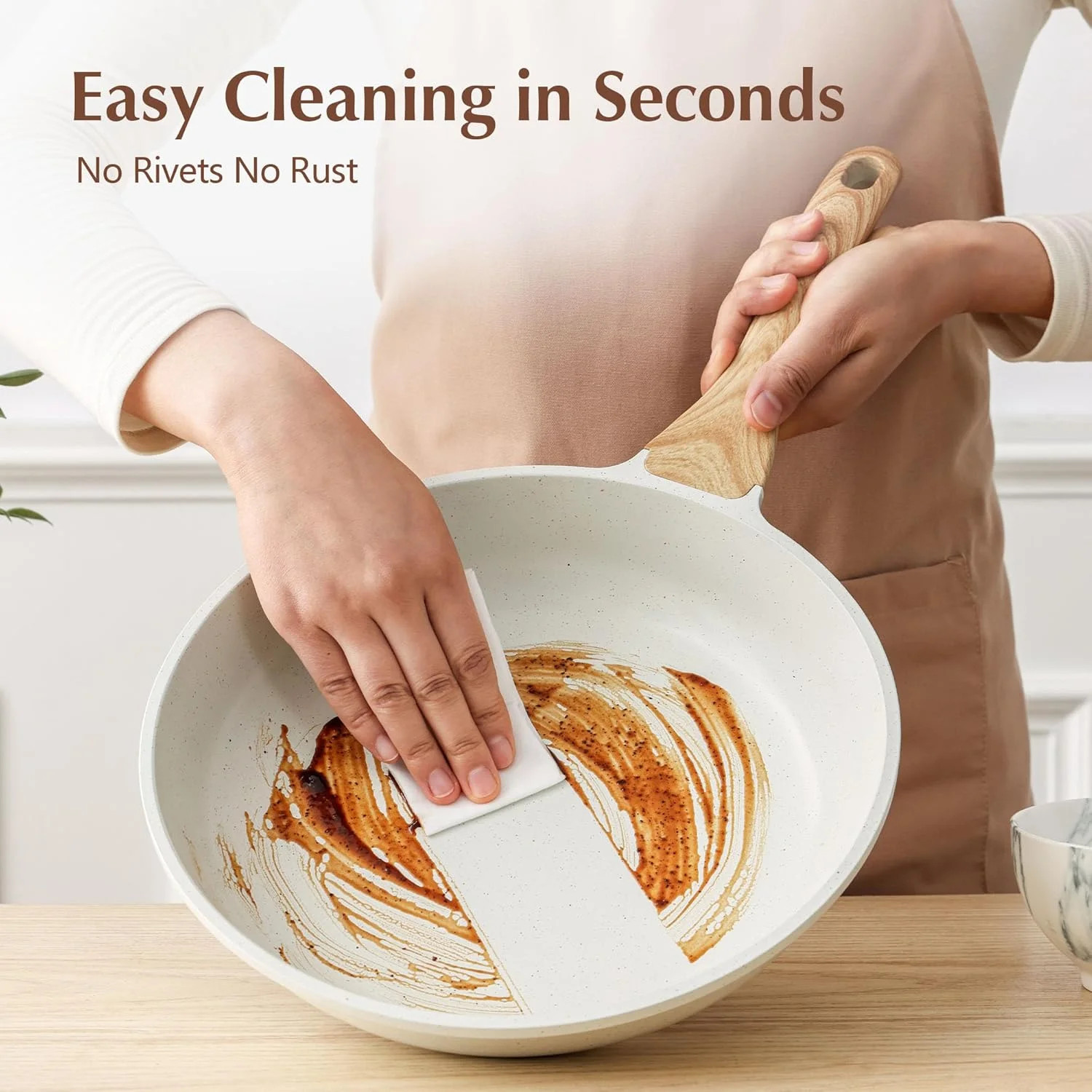 SENSARTE Nonstick Ceramic Frying Pan with Lid 8/9.5/10/11/12.5 Inch Omelet Pan S