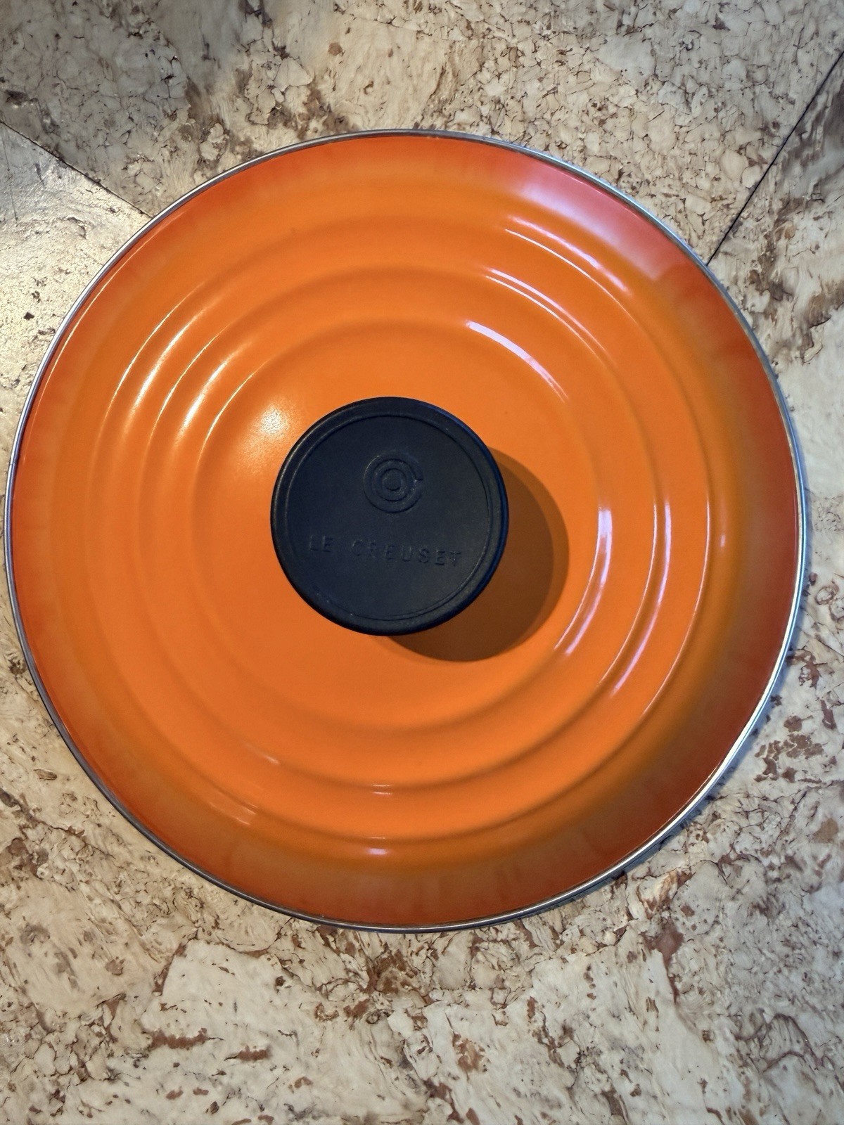 Le Creuset 24 cm / ~9 3/8” Flame, Steel On Enamel 8 Qt Stock Pot, Lid ONLY