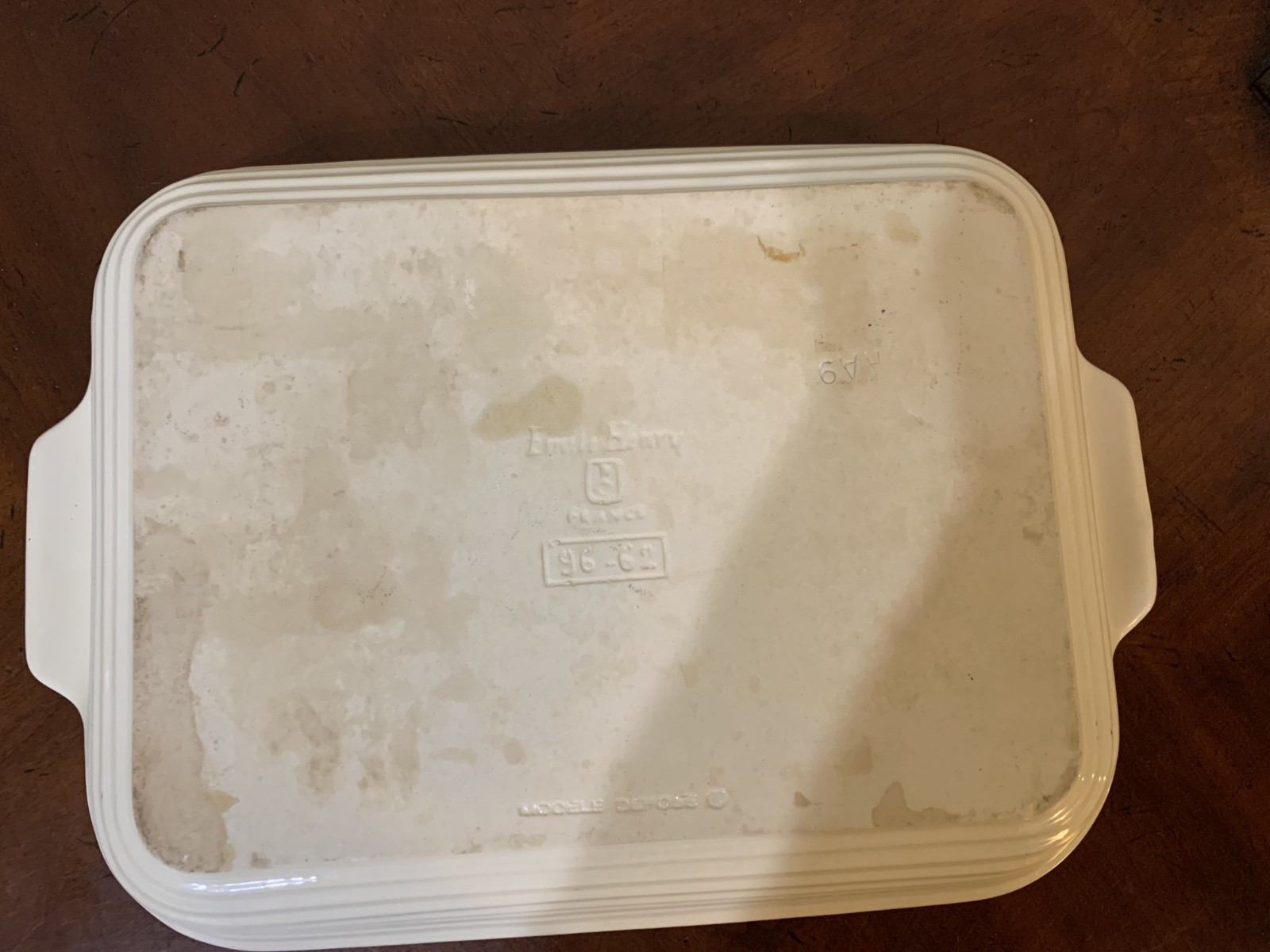 Emile Henry Almond Lasagna Roaster Baking Pan # 96-62 France Modele Depose