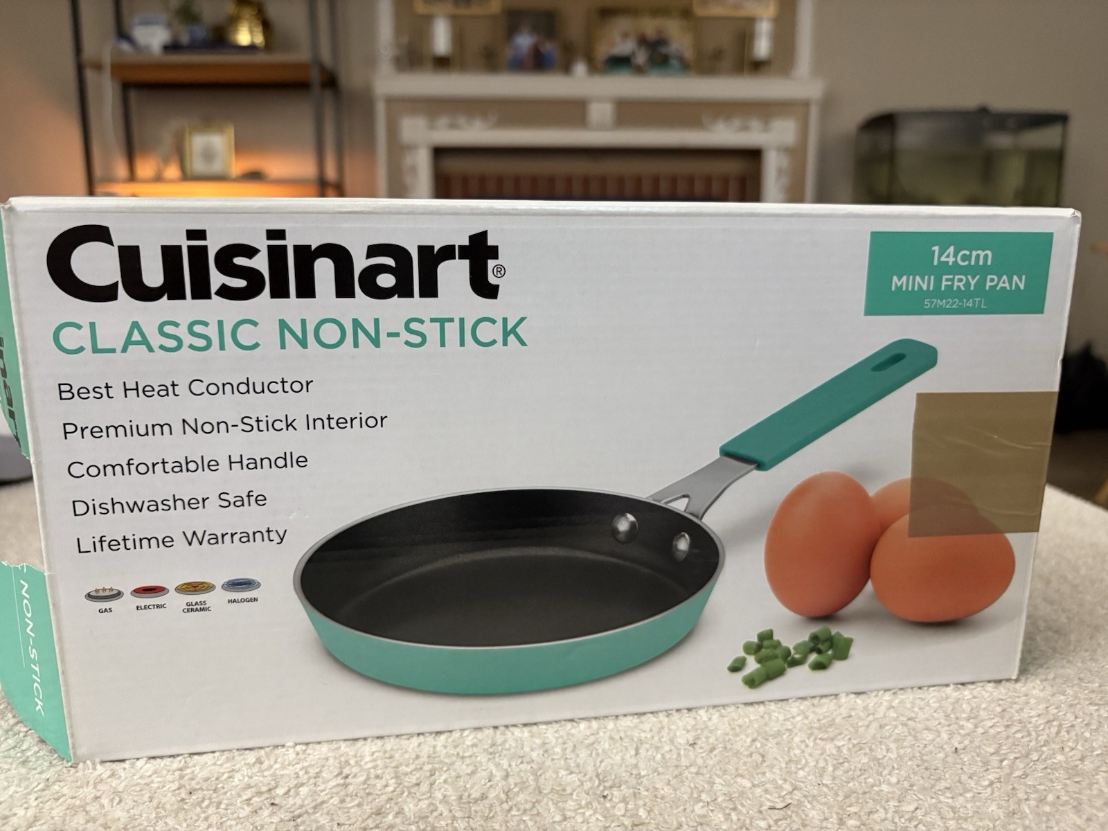 Cuisinart Mini Fry Pan 14 Cm 5.5” Classic Non-Stick In Teal Color Original Box