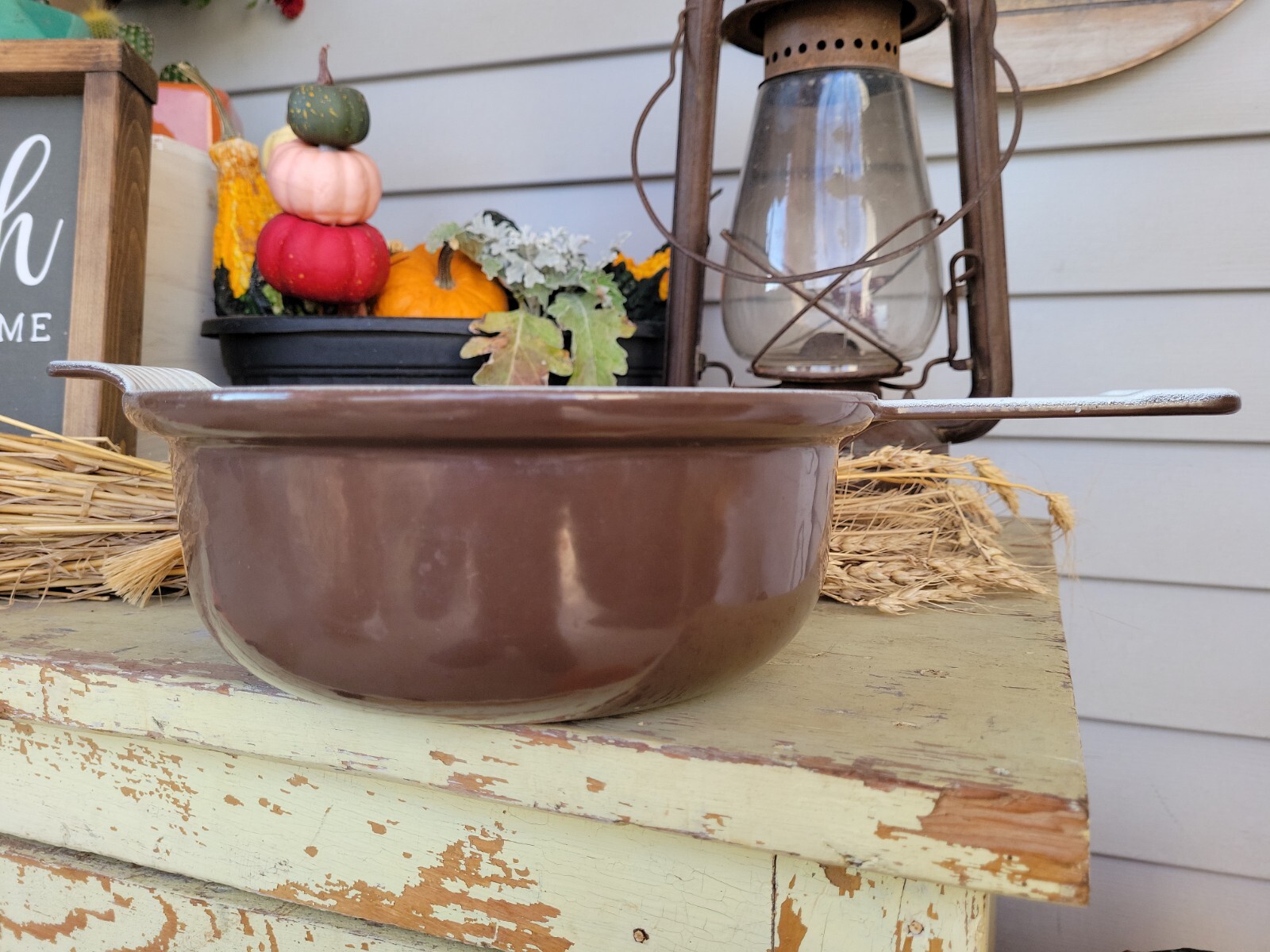 GHC Finesse Enameled Cast Iron 2 Qt Saucepan Fry Pot Pan Brown