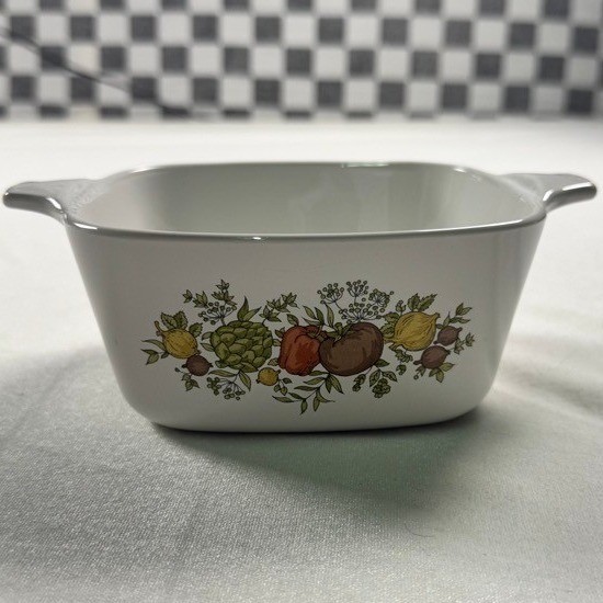 Corning Ware Spice O Life P-43-B 2 3/4 Cup Square Petite Casserole Dish Vintage