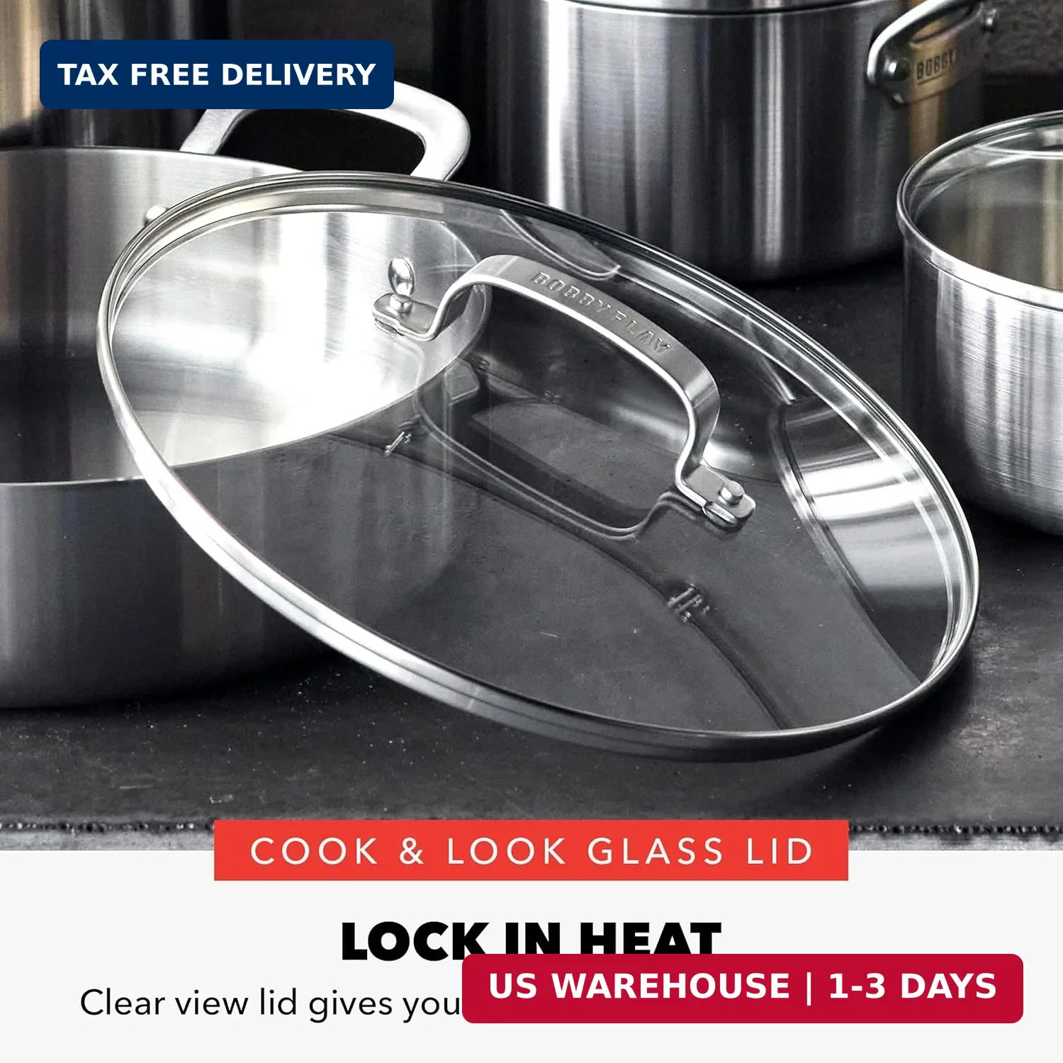 GreenPan x Bobby Flay 10 Piece Stainless Steel Cookware Set, Tri-Ply Multiclad P
