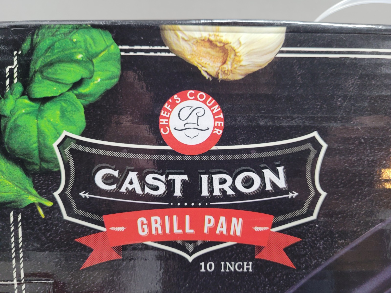 BRAND NEW Chef’s Counter Cast Iron Grill Pan 10″ Square White Enamel Coating