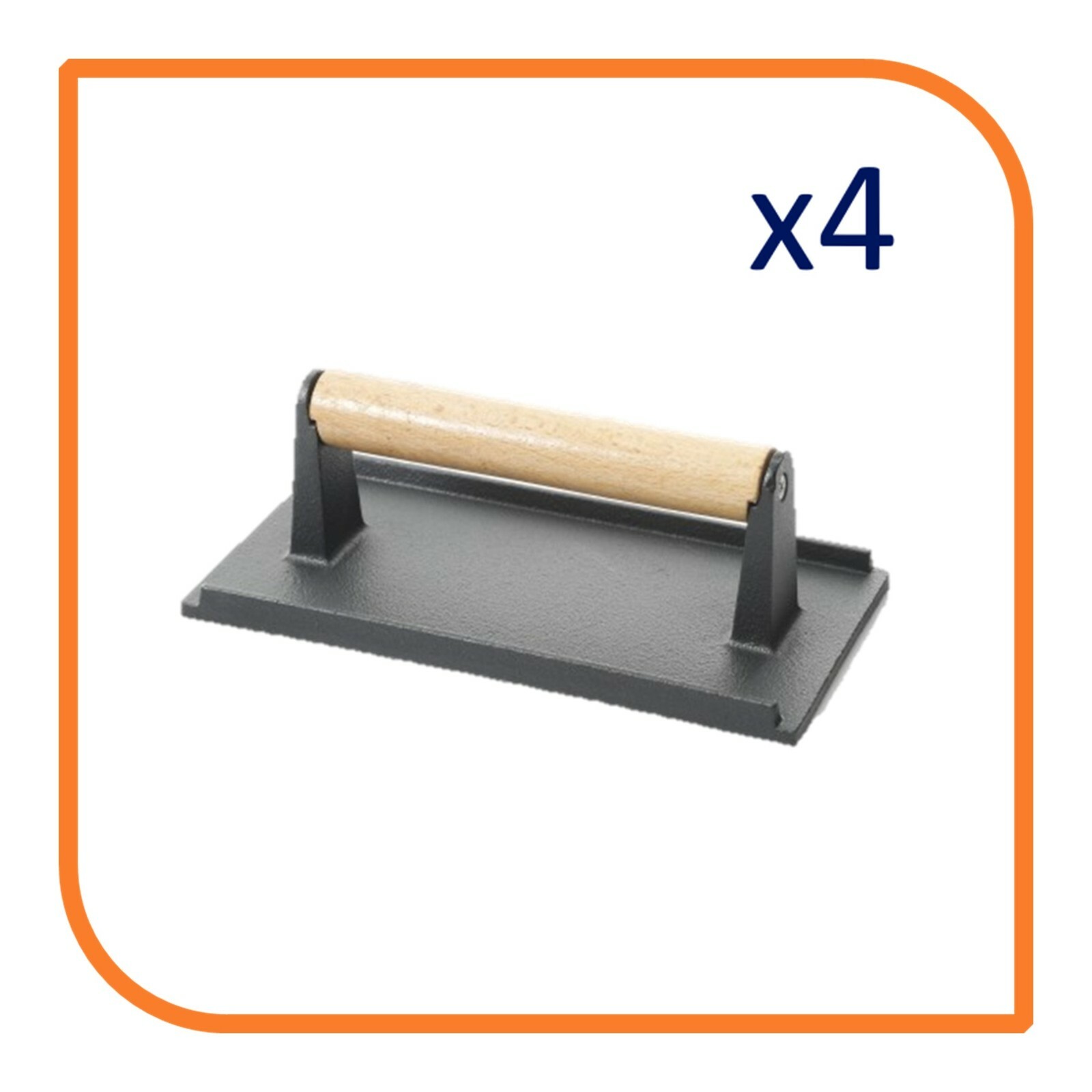 2 lb Cast Iron Steak Weight with Wooden Handle (4 Grill Press) by MyXOHome