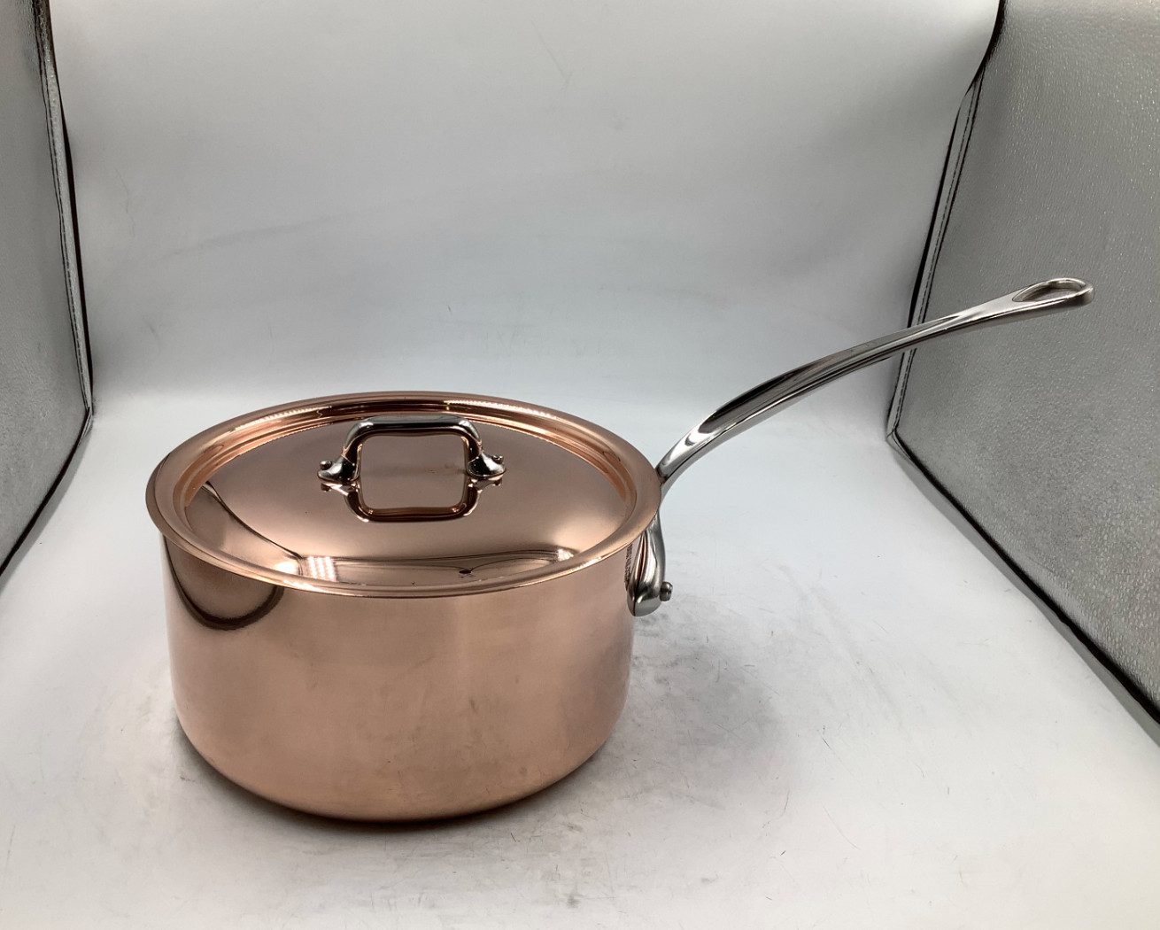 Mauviel M’Heritage 150 S Polished Copper & Stainless Steel Sauce Pan. 3.5-qt