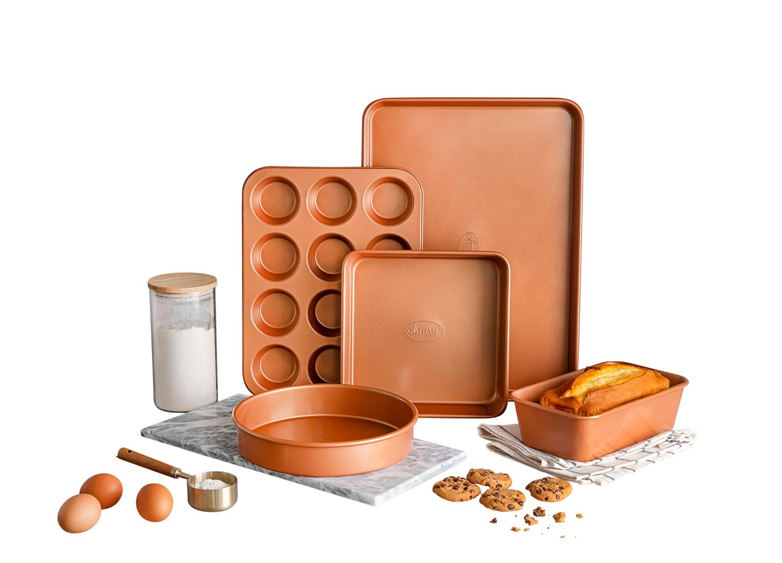 Gotham Steel 5-Piece Signature Copper Bakeware Set 1508 Nonstick Oven Safe