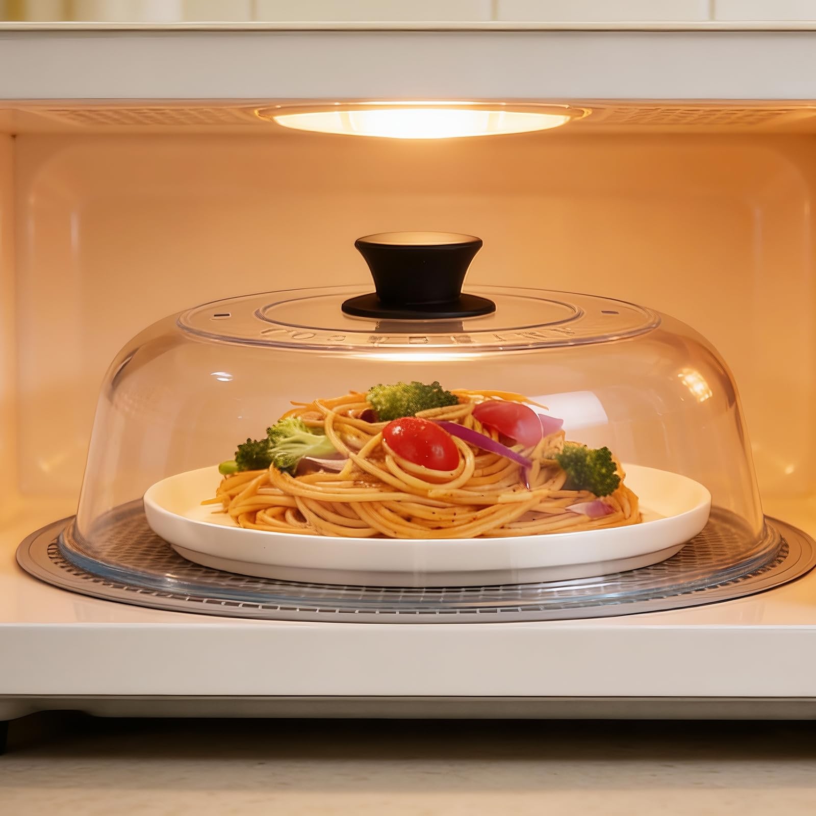 High Borosilicate Glass Microwave Splatter Cover for Food with Silicone Mat, …