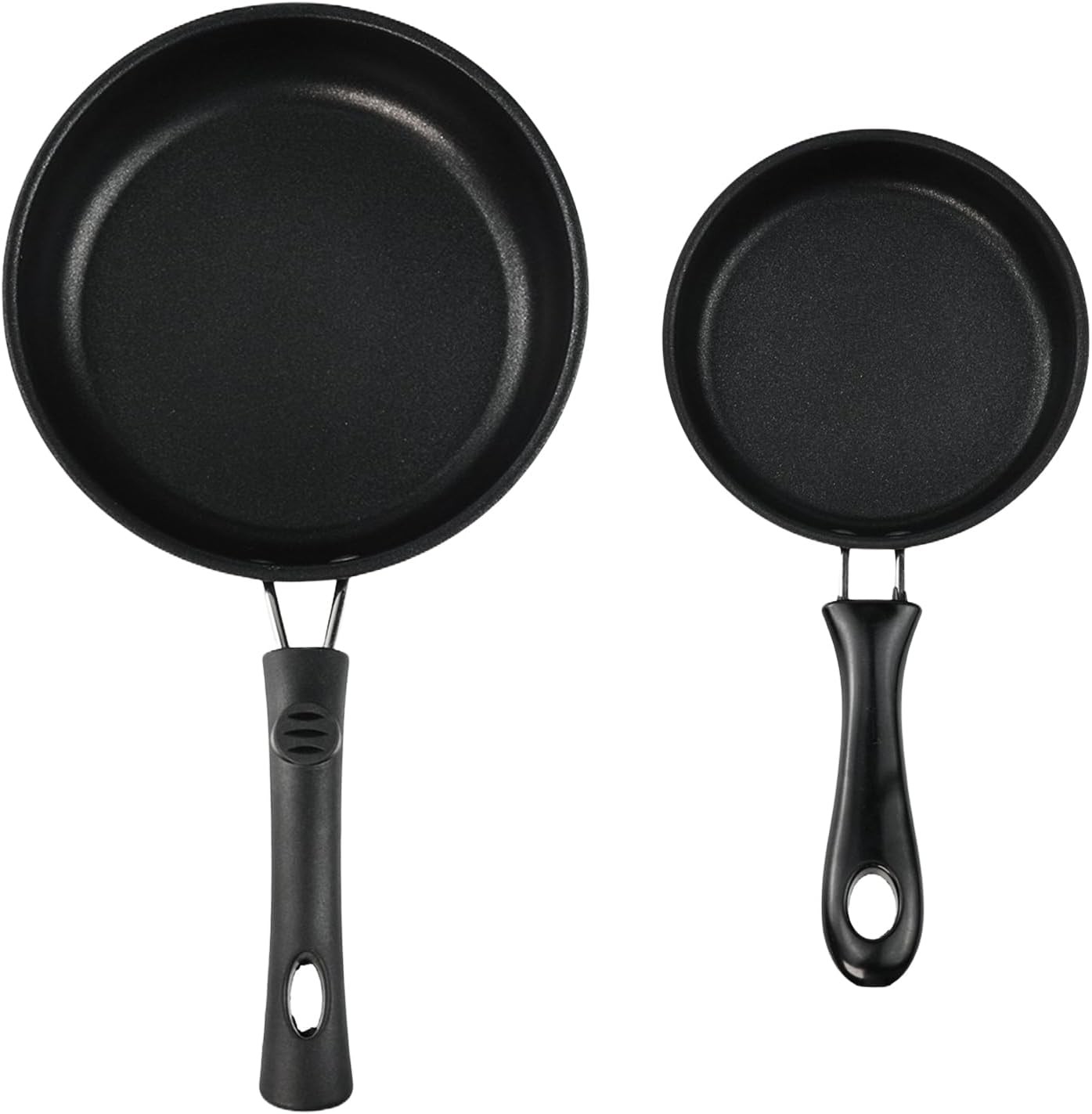 2 PCS Skillet Set Portable Mini Frying Pan W/ Marble Coating Non-Stick & Heat