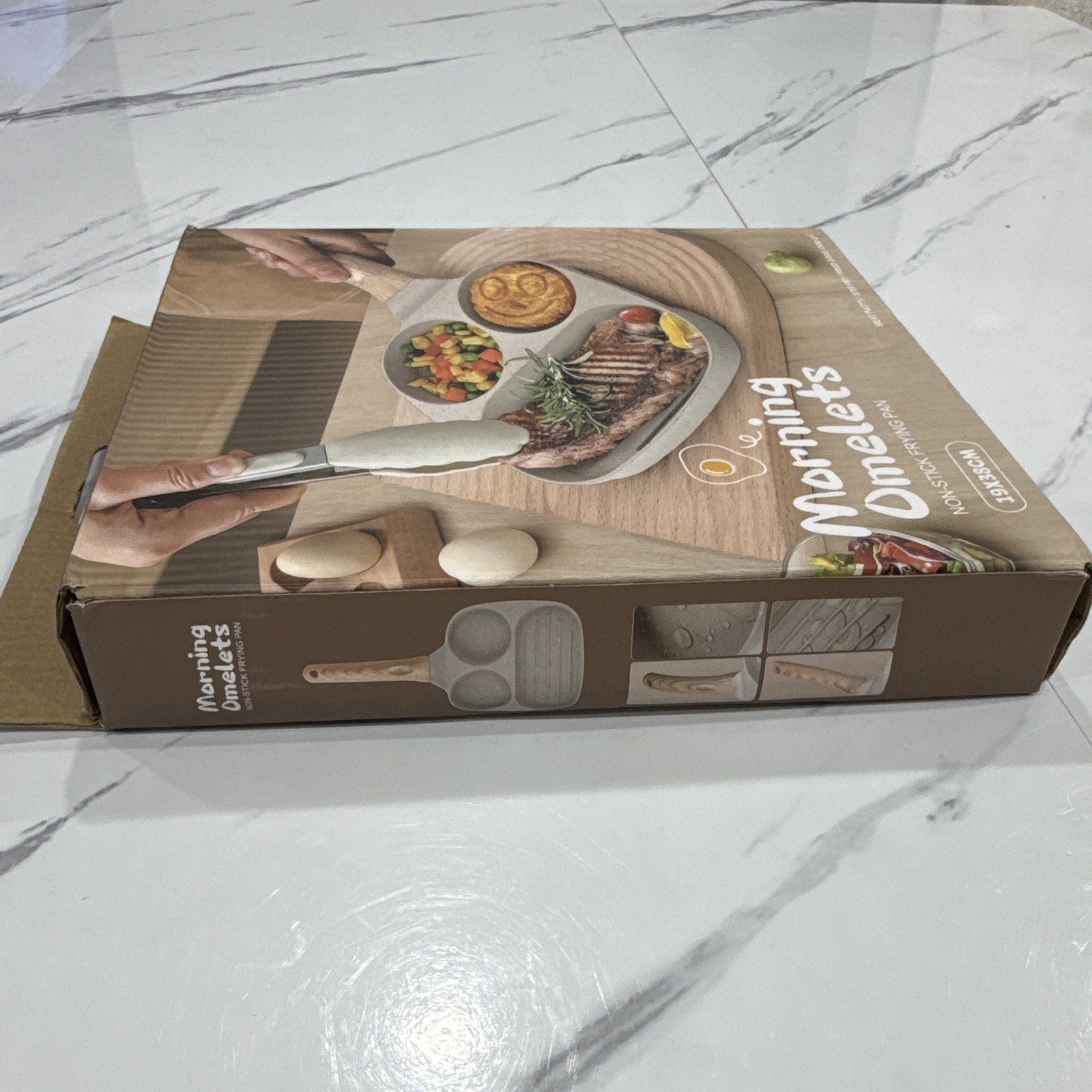 Morning Omelets Non-Stick Aluminum Rectangle Frying Pan Gray 19x38cm
