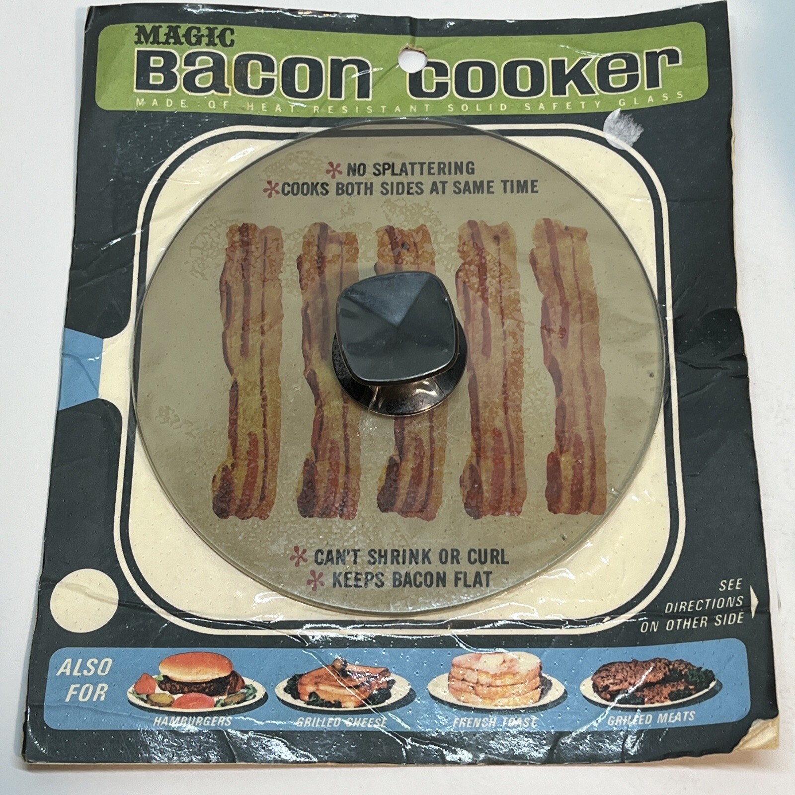 Vintage Rare Glass Bacon Press Iron Magic Bacon Cooker Hamilton Of Indiana D5