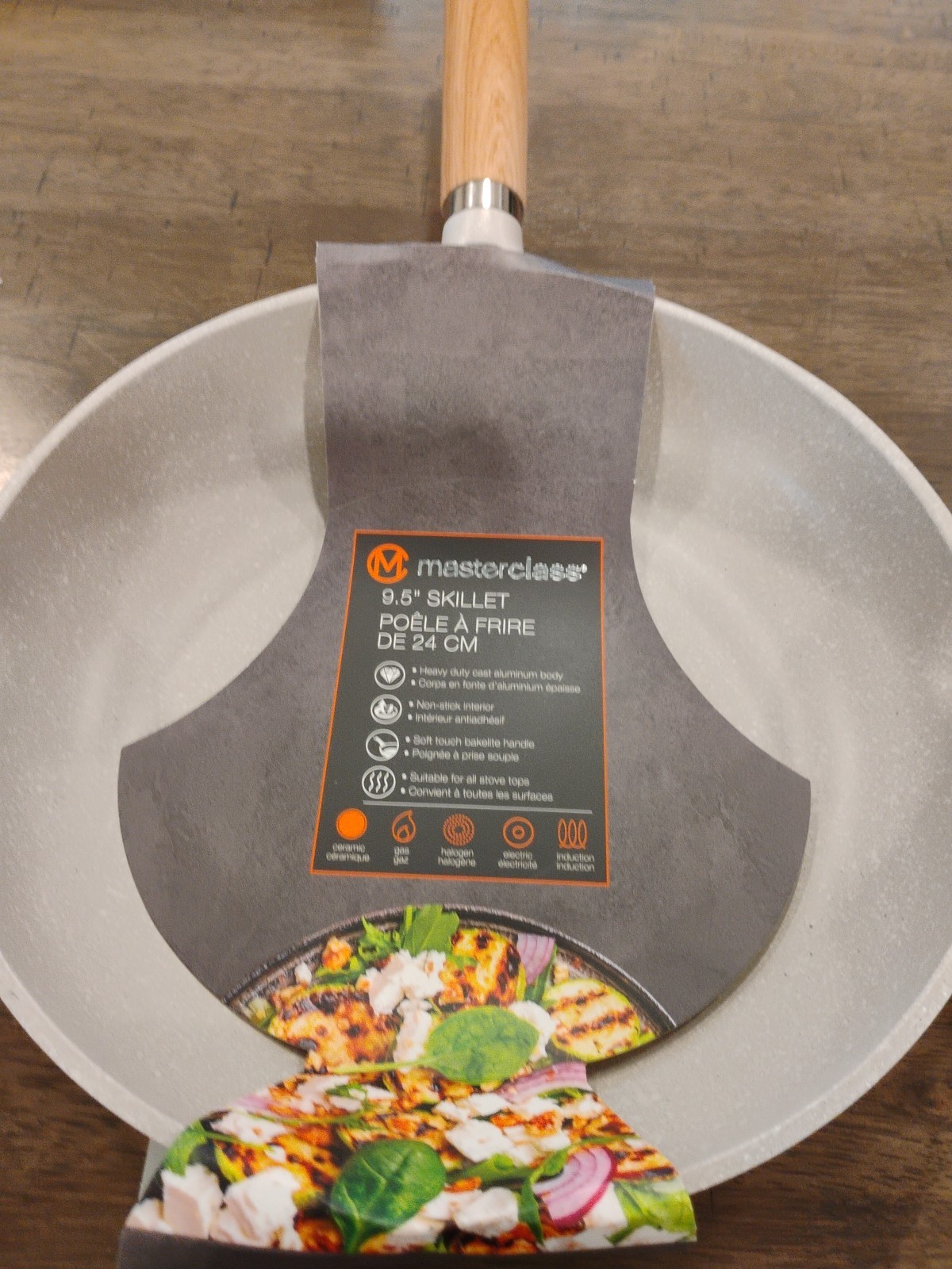 Set of 2 Masterclass Frying Pan 9.5 Inch and 8 Inch Ceramic Nonstick Skillet