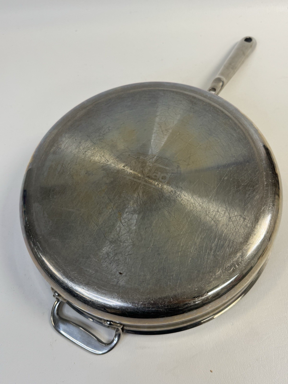 All-Clad Copper Core 11” Saute Pan w/ Lid SS Chef Pan 3 Qt Helper Handle USA