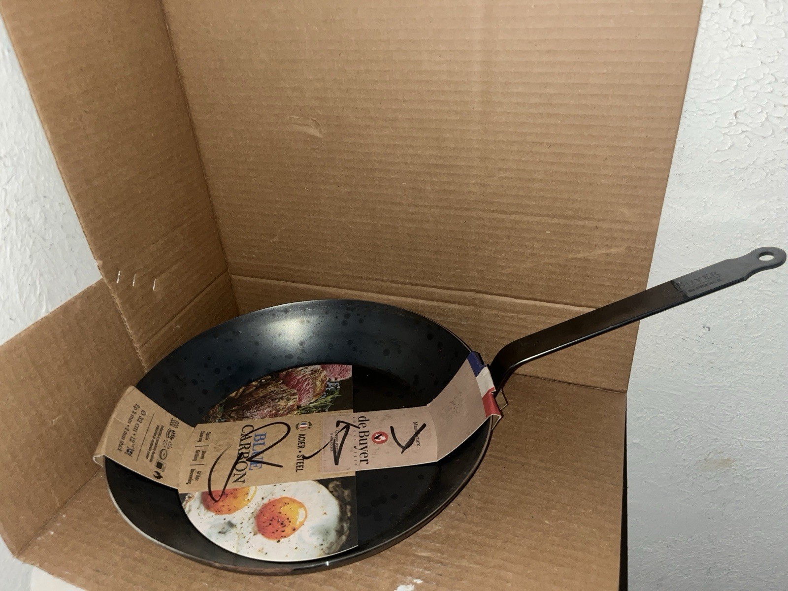 De Buyer Blue Carbon Steel Acier Steel Omelet Pan 12.5” Made In France