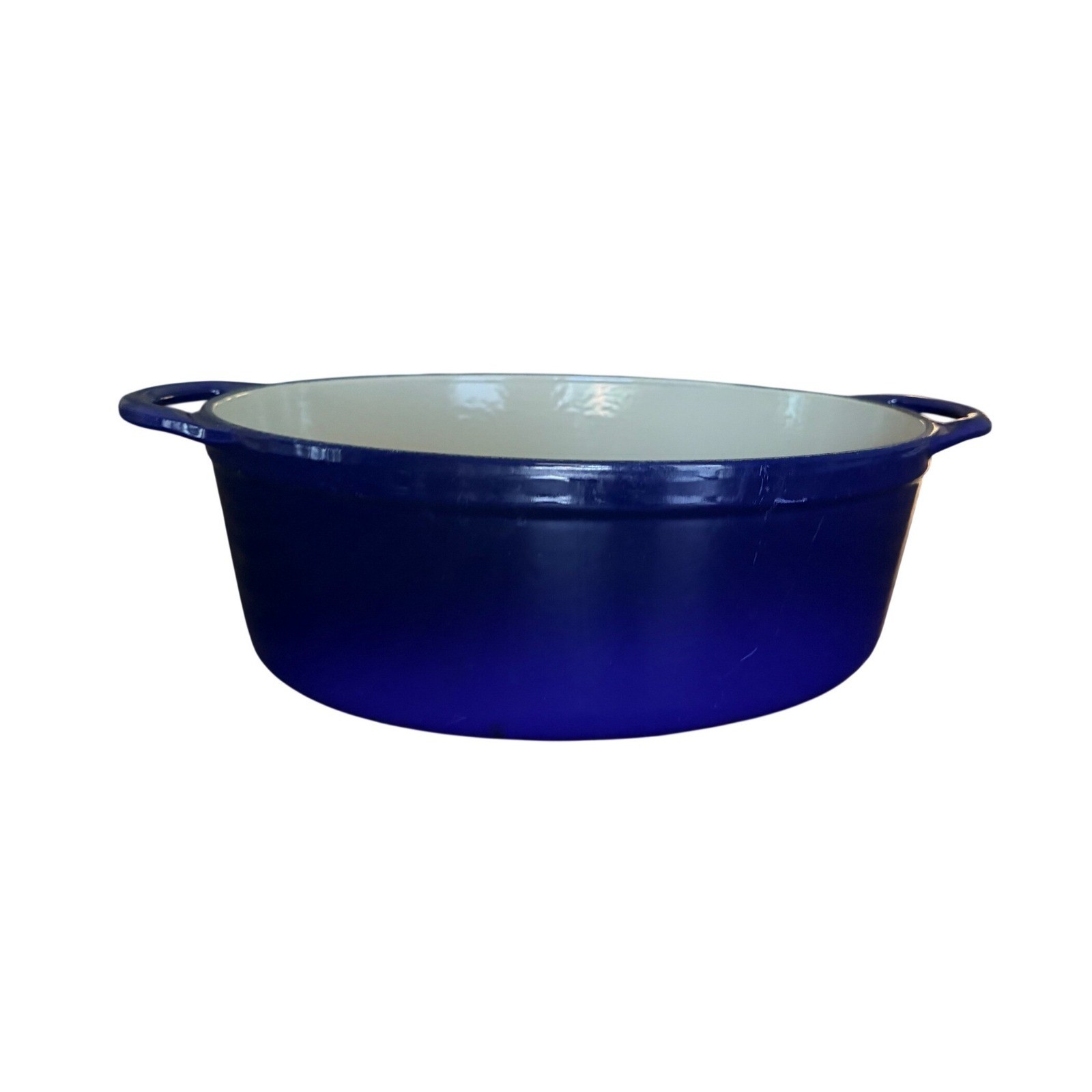 Le Creuset Blue Enameled Cast Iron 2-in-1 Oval Dutch Oven with Grill Pan Lid 28