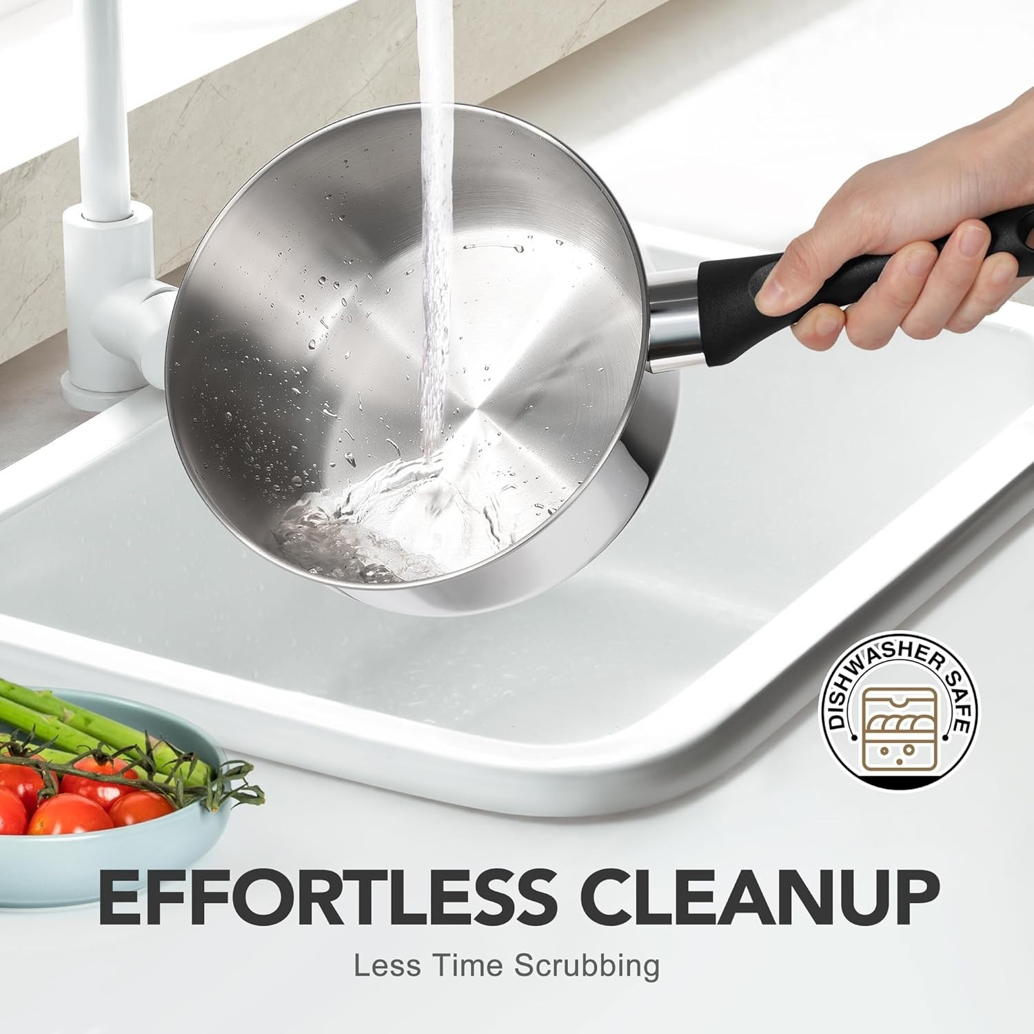 Stainless Steel Saucepan Set, 1 QT & 2 QT & 3 QT Saucepans with Glass Lids…