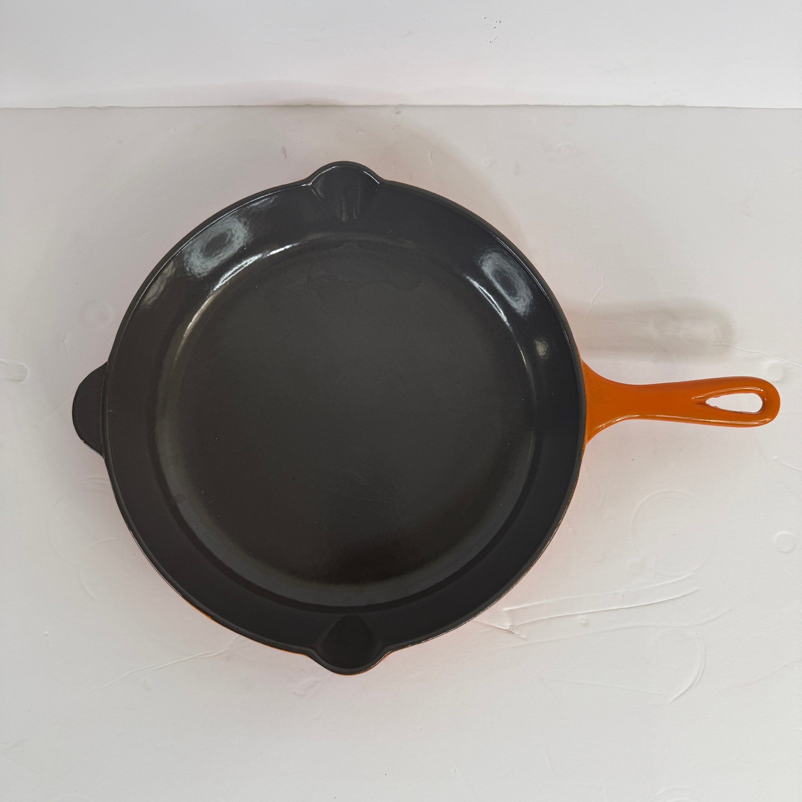 Le Creuset 26 Enameled Cast Iron Skillet Flame Orange 10.25 Inch Made in France