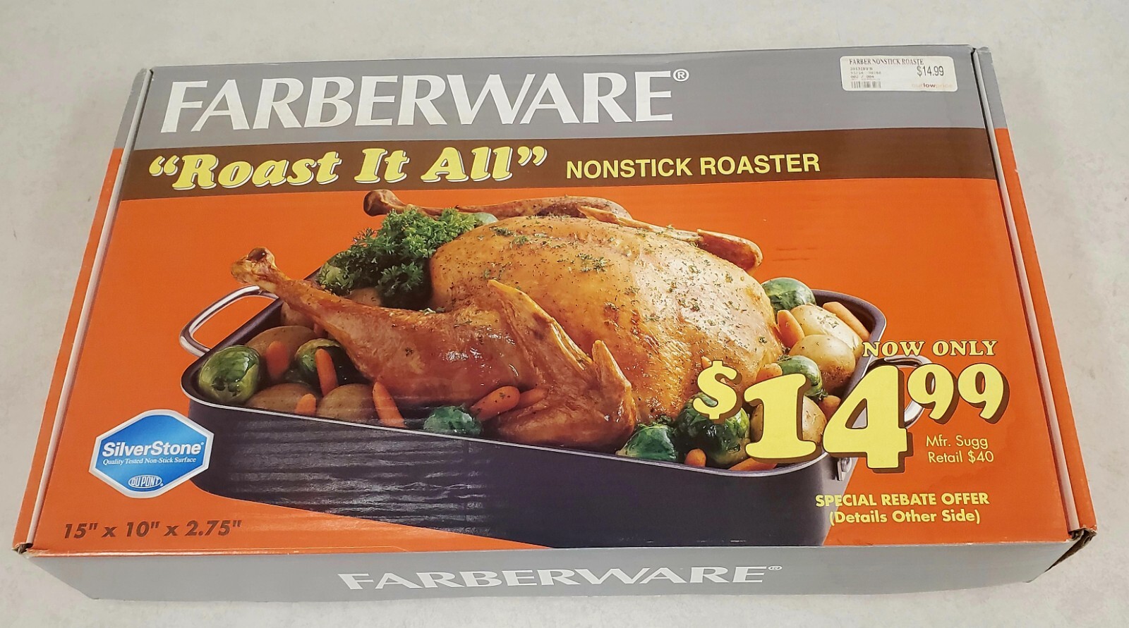 Faberware Dupont SilverStone Roast It All Non Stick Roasters Open Box Unused