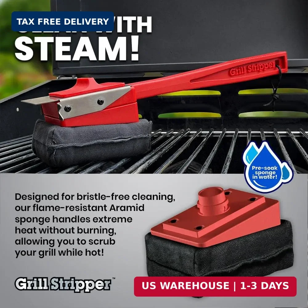 GRILL STRIPPER Bristle Free Grill Brush For Outdoor Grill – Steam Grill Brush Br