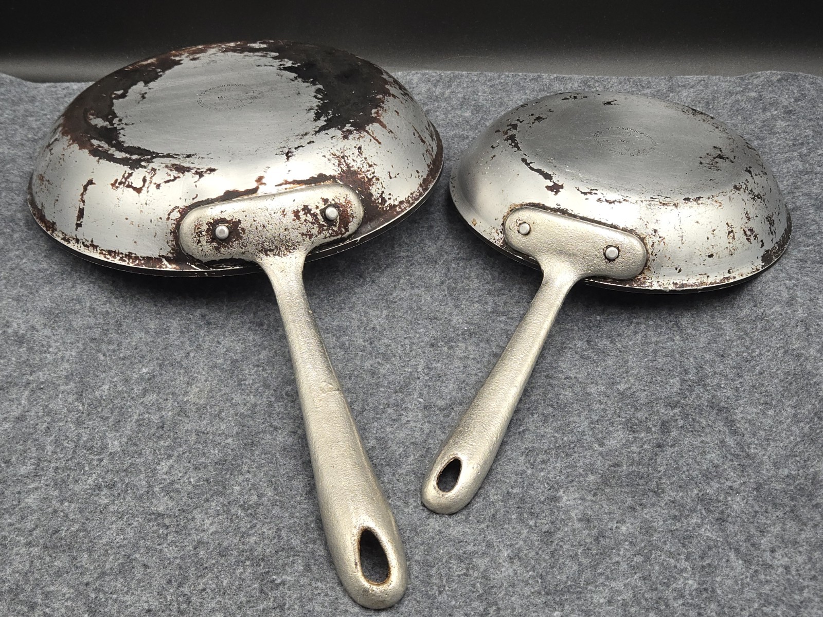 All-Clad Fry Pan Skillet Set 8″ and 10″ Master Chef 108, 110 USA Vintage