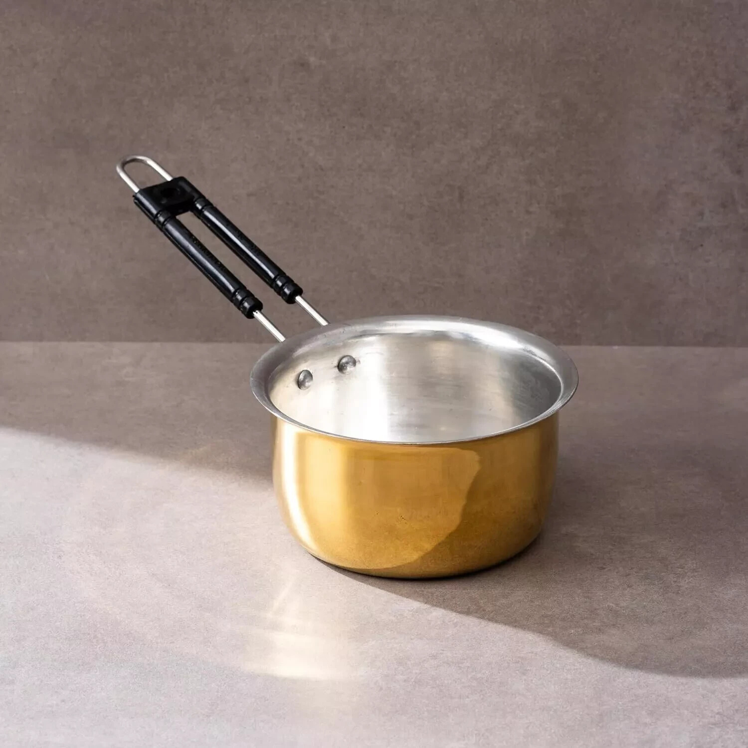 Brass Saucepan for Tea (1 Litre) | Small Milk Pan/Tea Pan with Tin Coating
