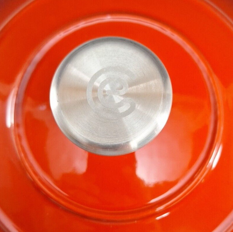 Red Enamel Replacement Lid Cast Iron Cooks Essentials 10″ 6 qt Round Dutch Oven