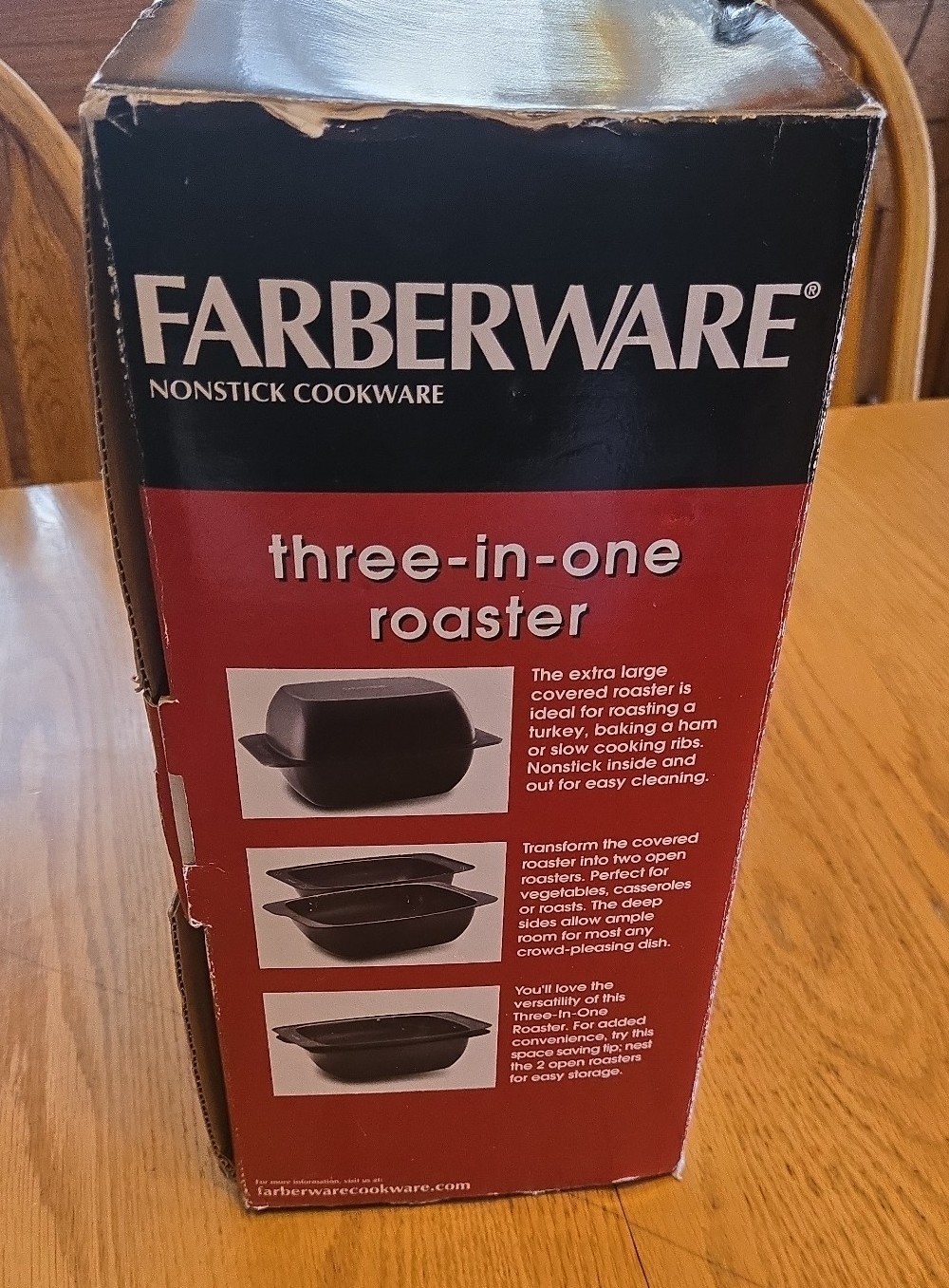 Farberware nonstick three in one roaster oven safe turkey casseroles cookware