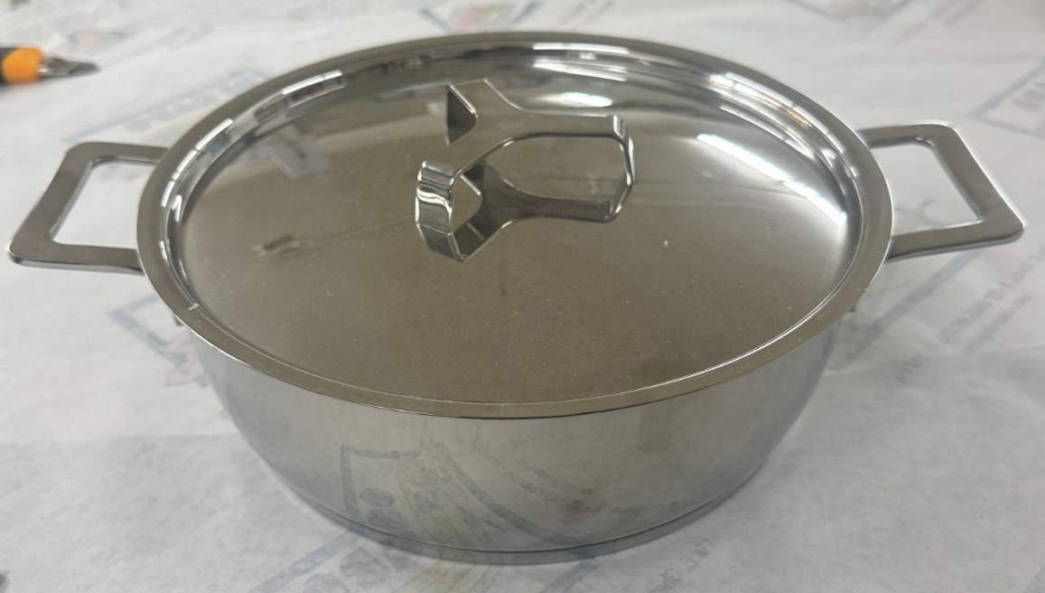 Alessi AJM101/24 Pots&Pans Two-Handle Casserole, Stainless Steel