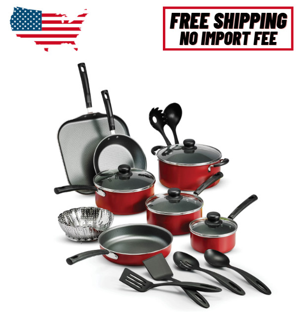 Tramontina Primaware 18 Piece Non-stick Cookware Set, Red