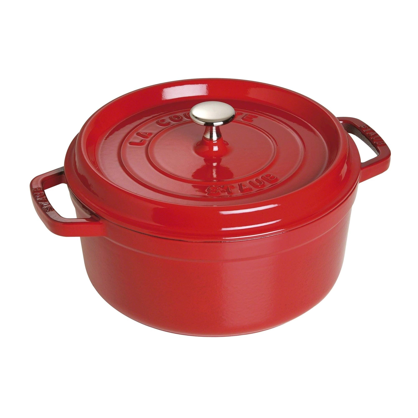 STAUB Cast Iron Dutch Oven 4-qt Round Cocotte, Made in France, Serves 3-4, Ch…