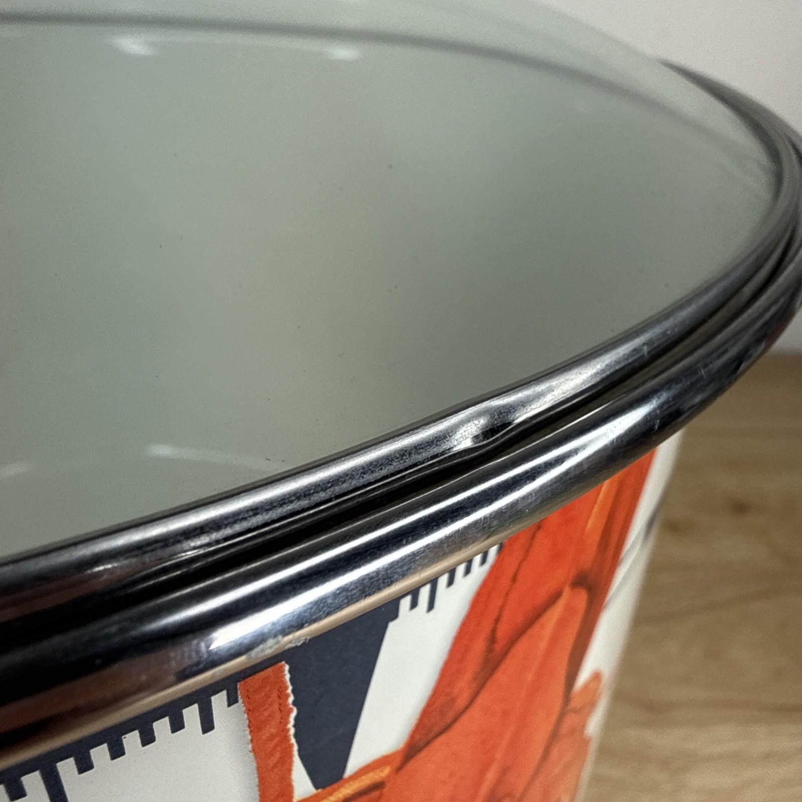 New Large Golden Rabbit Lobster Enamelware 18 Quart Stock Pot, Glass Lid, Rack