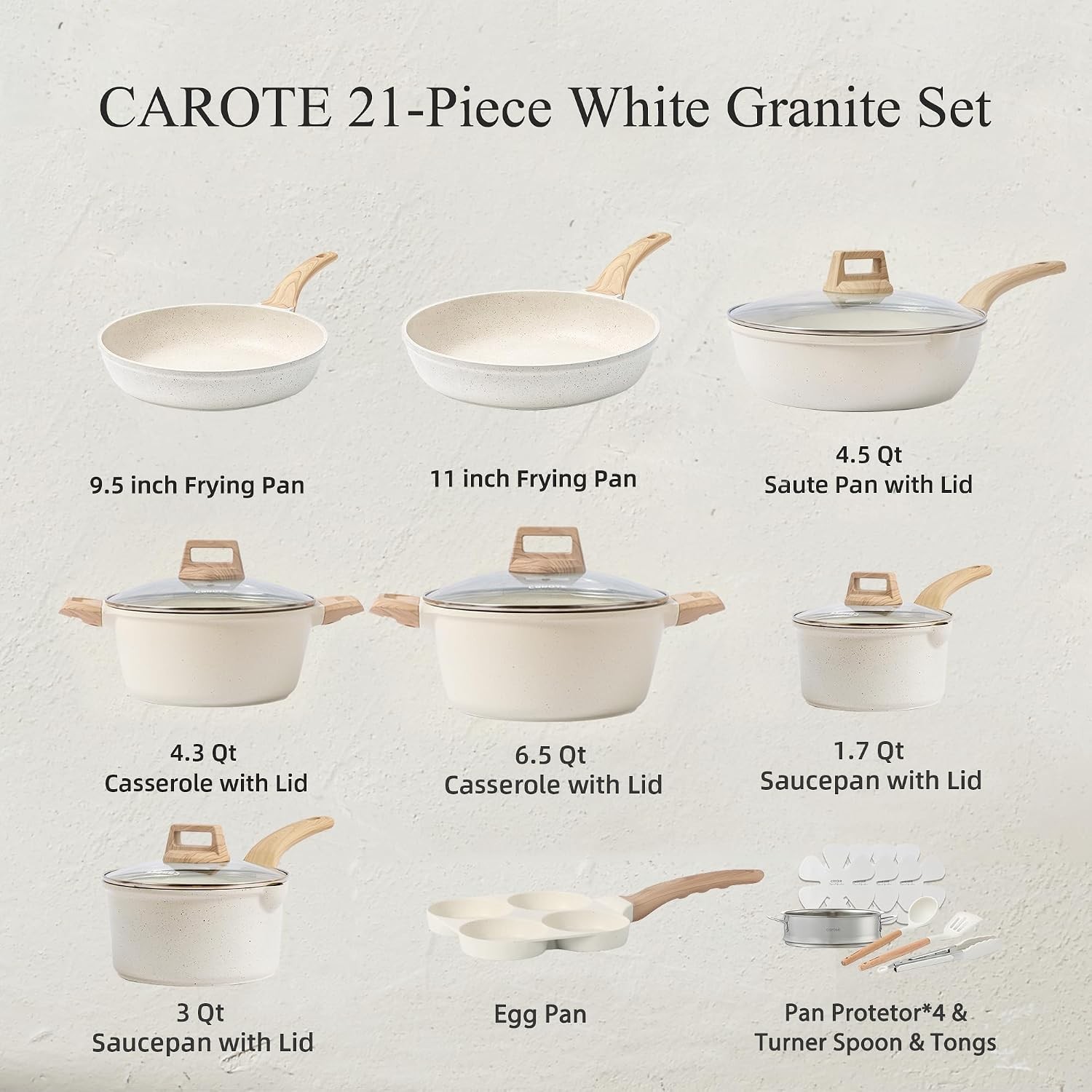 21Pcs Pots and Pans Set & 15Piece Knife Set